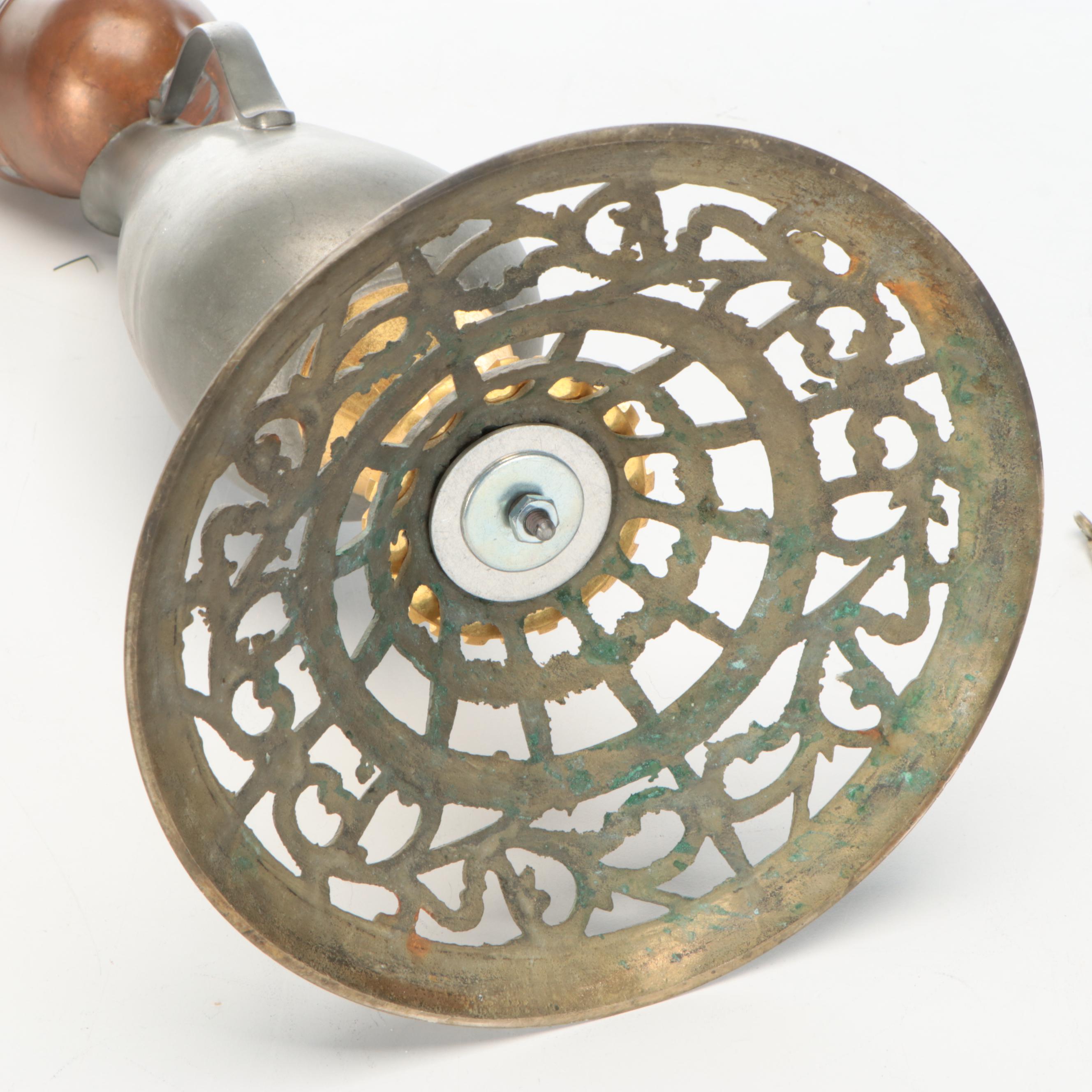 Mixed Metal and Wood Figural Sculptures