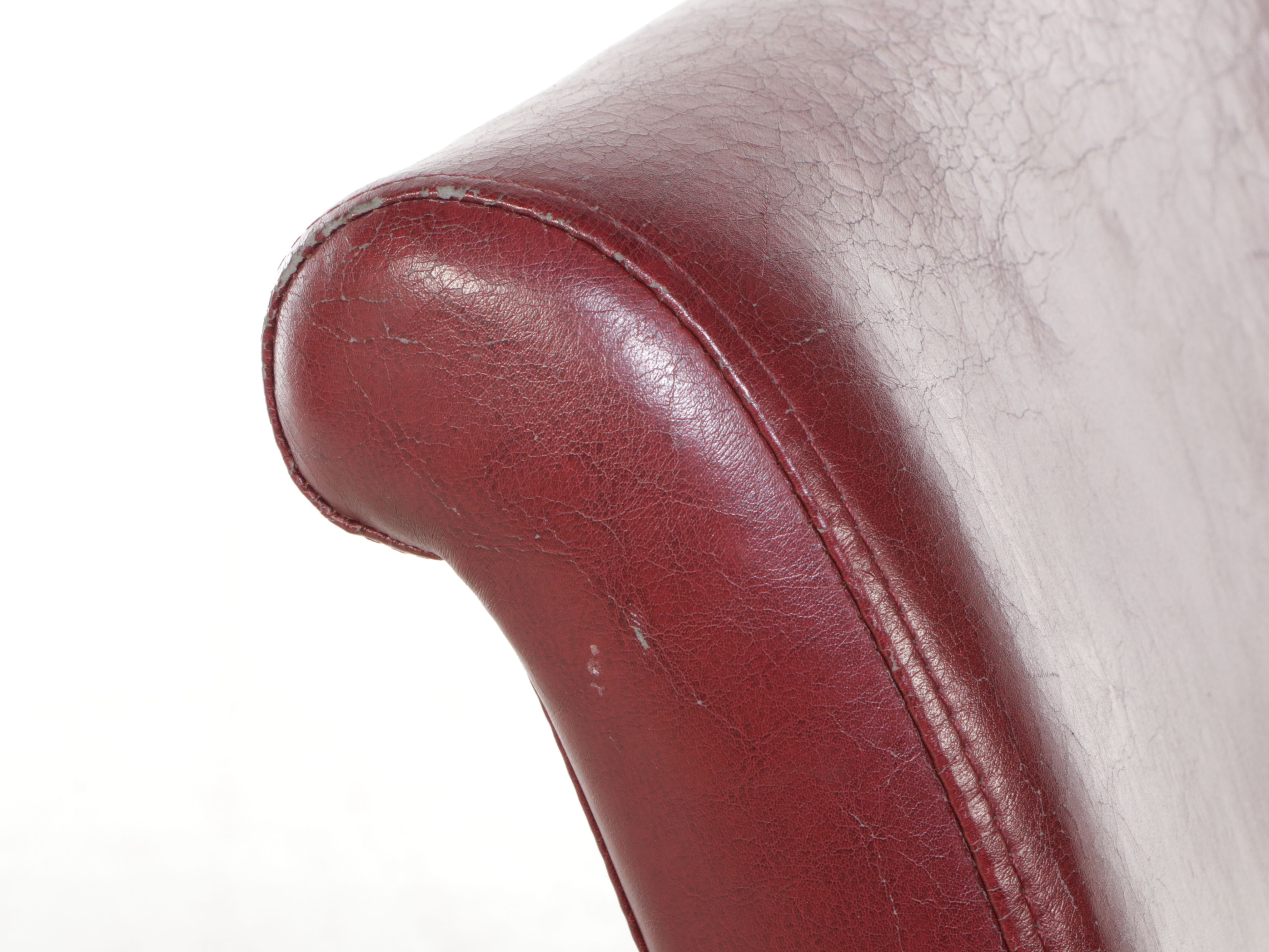 Set of Three Office Star Products Faux Leather Barstools with Nailhead Trim