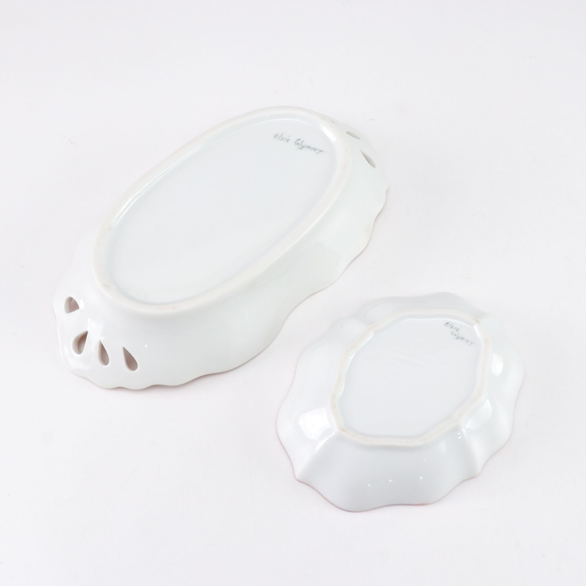 Hand-Painted Floral Trinket Dishes, Condiment Dishes, and More