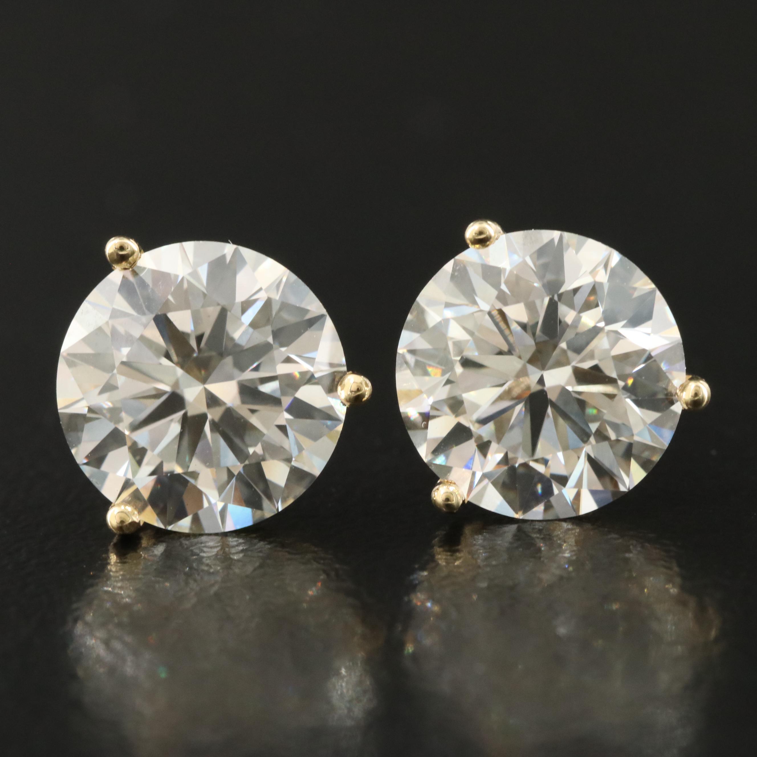 18K 6.04 CTW Lab Grown Diamond Solitaire Earrings