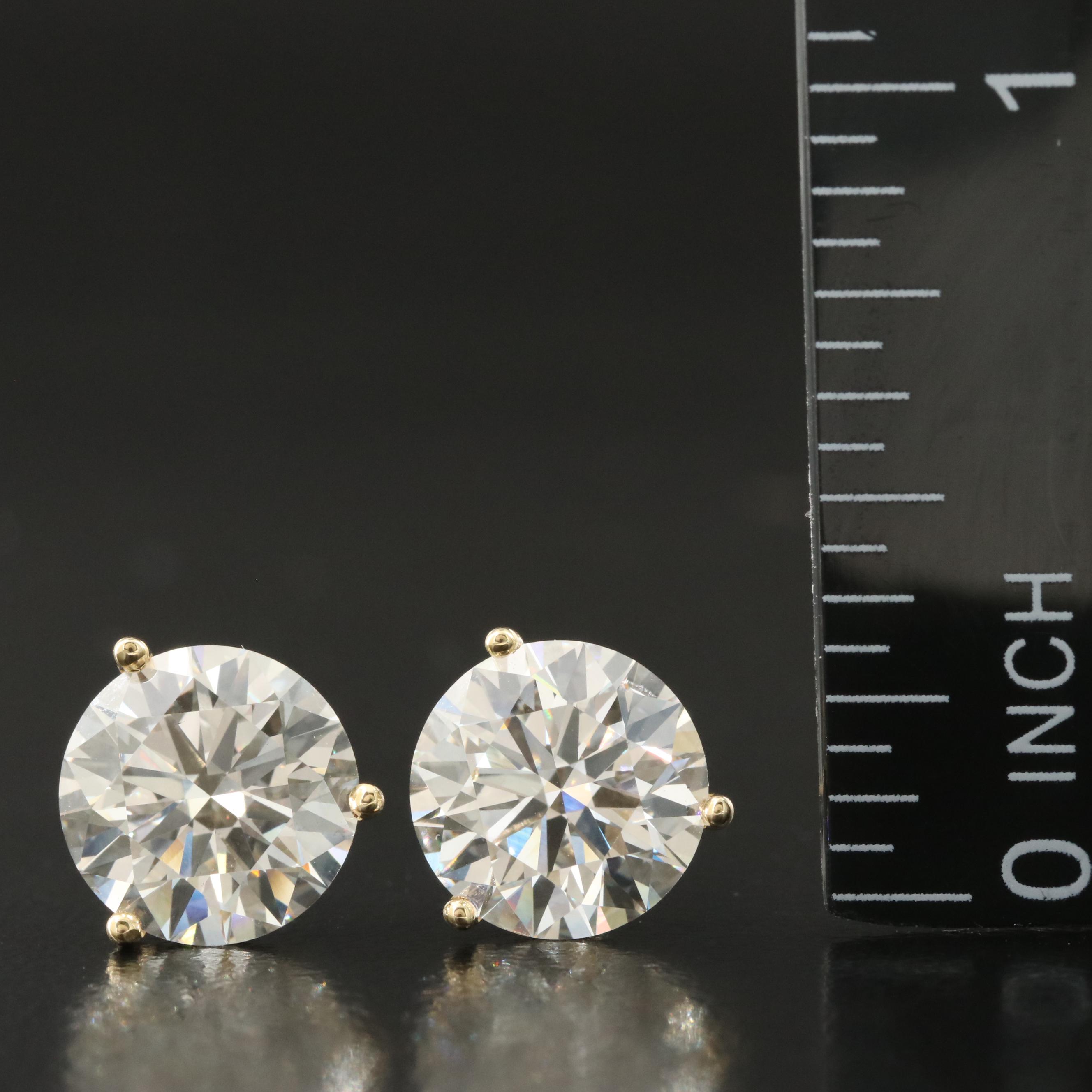 18K 6.04 CTW Lab Grown Diamond Solitaire Earrings