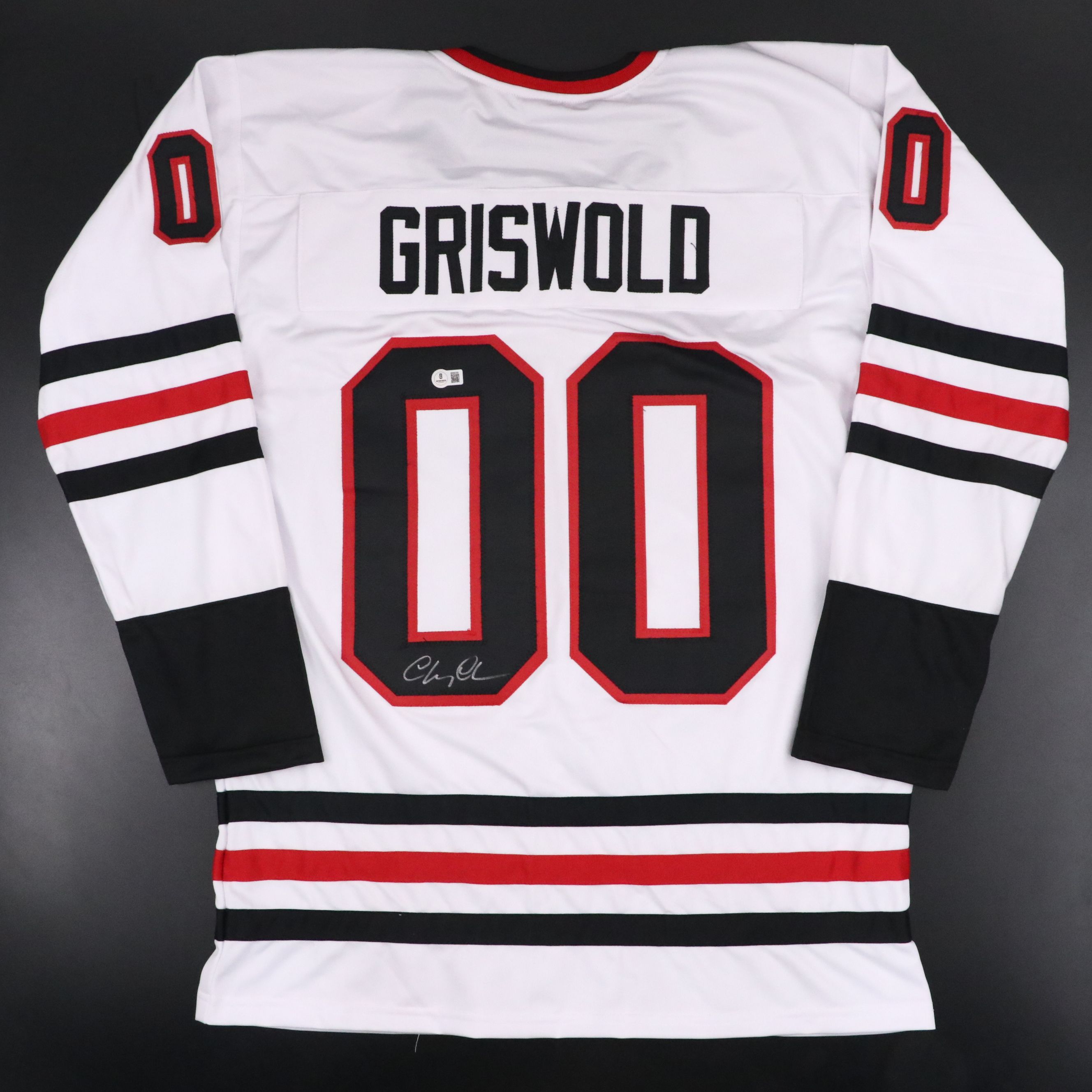 Chevy Chase Signed "Christmas Vacation: Clark Griswold" Hockey Jersey, Beckett