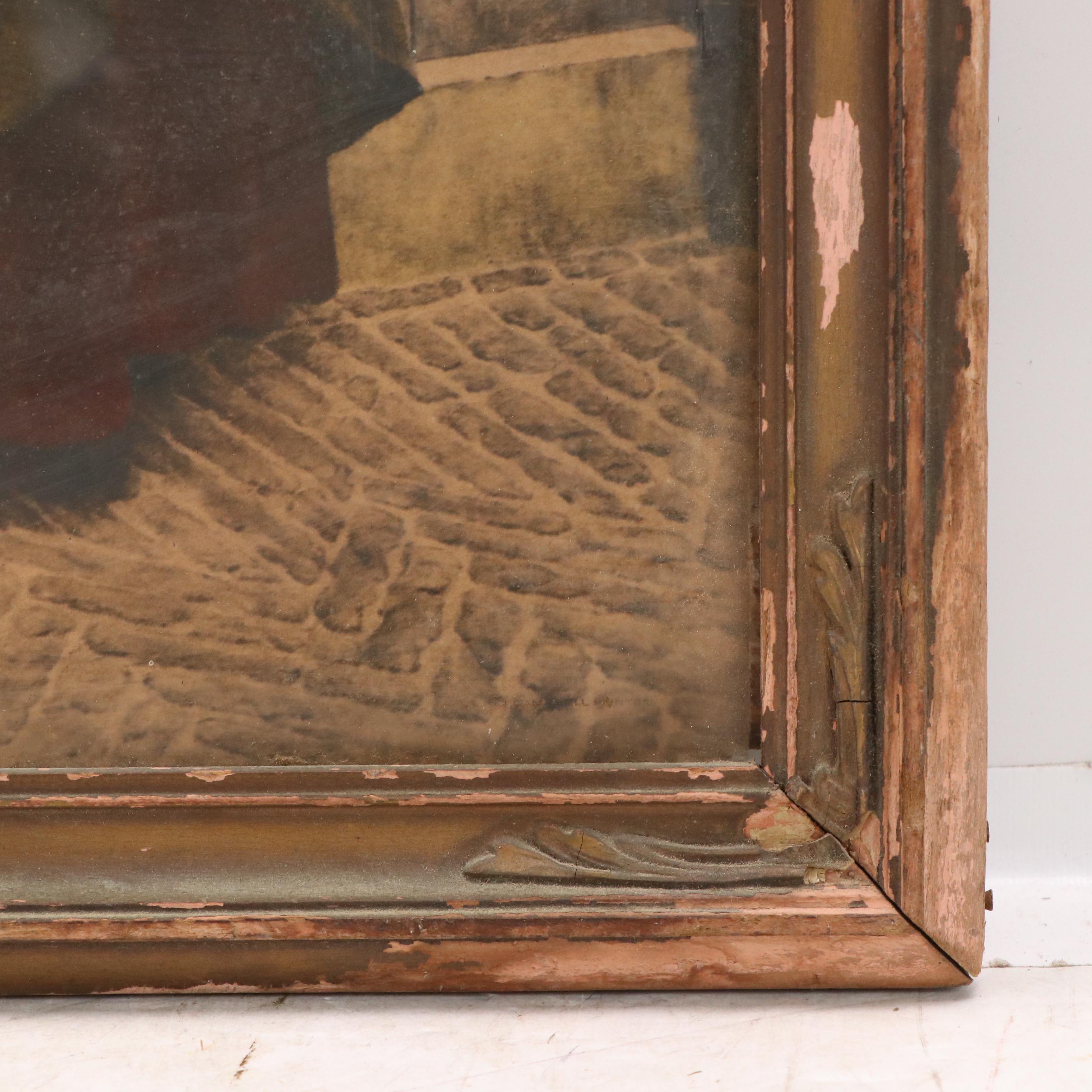 Hand-Colored Rotogravure "The Meeting of Dante and Beatrice" After Henry Holiday