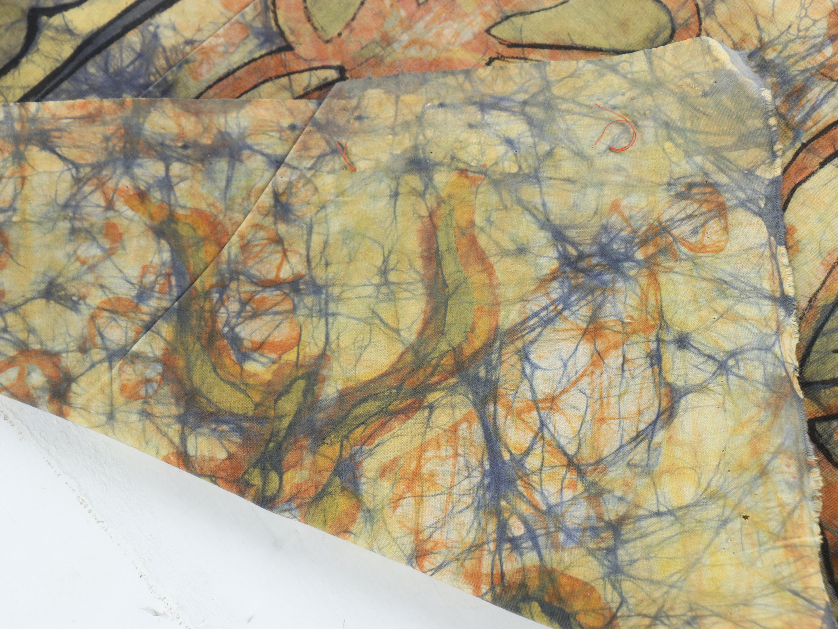 Harry Hilson Abstract Floral and Rooster Batik, 1960