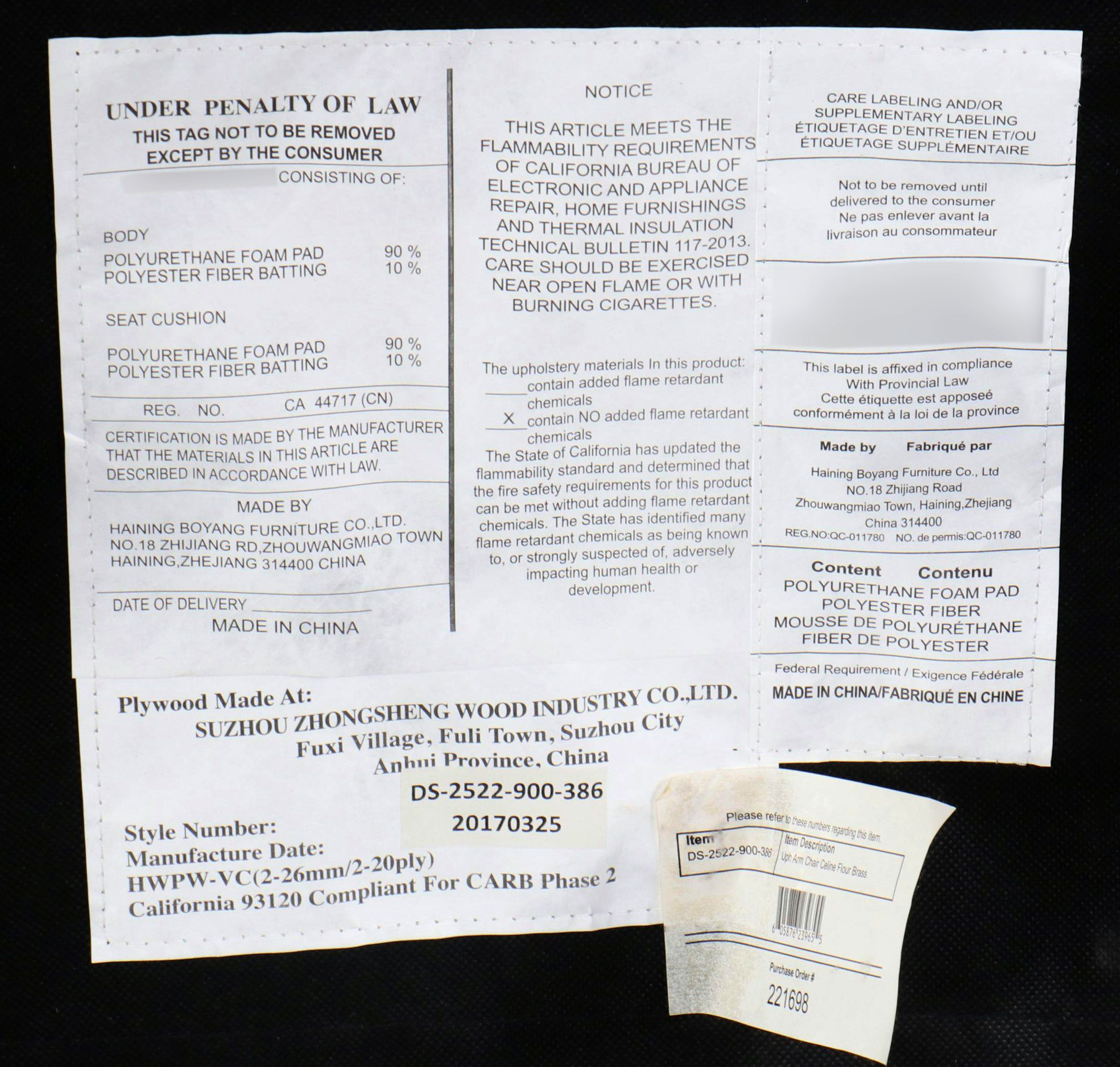 Contemporary Button-Tufted Armchair with Union Jack Throw Pillow