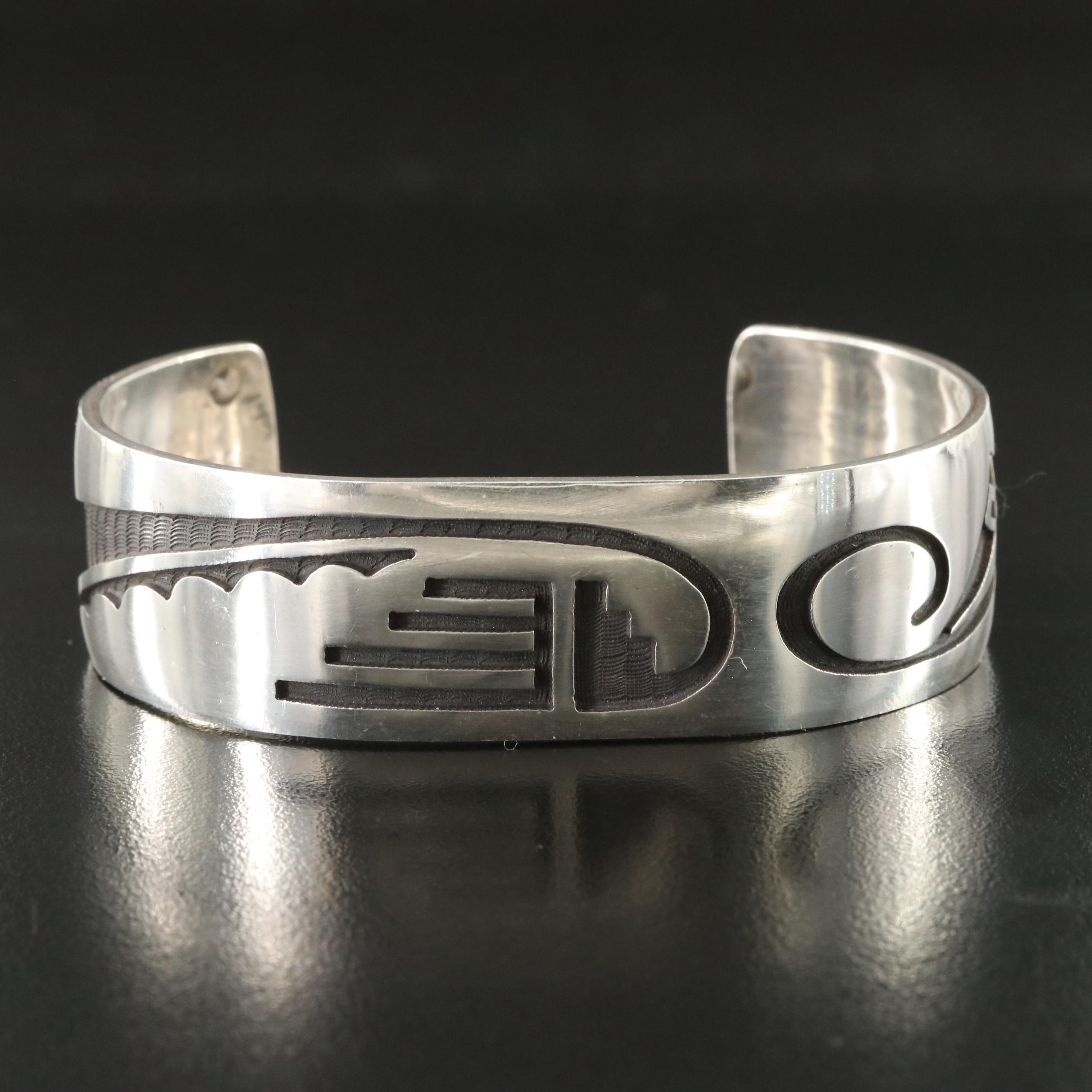 Southwestern Sterling Overlay Cuff Bracelet