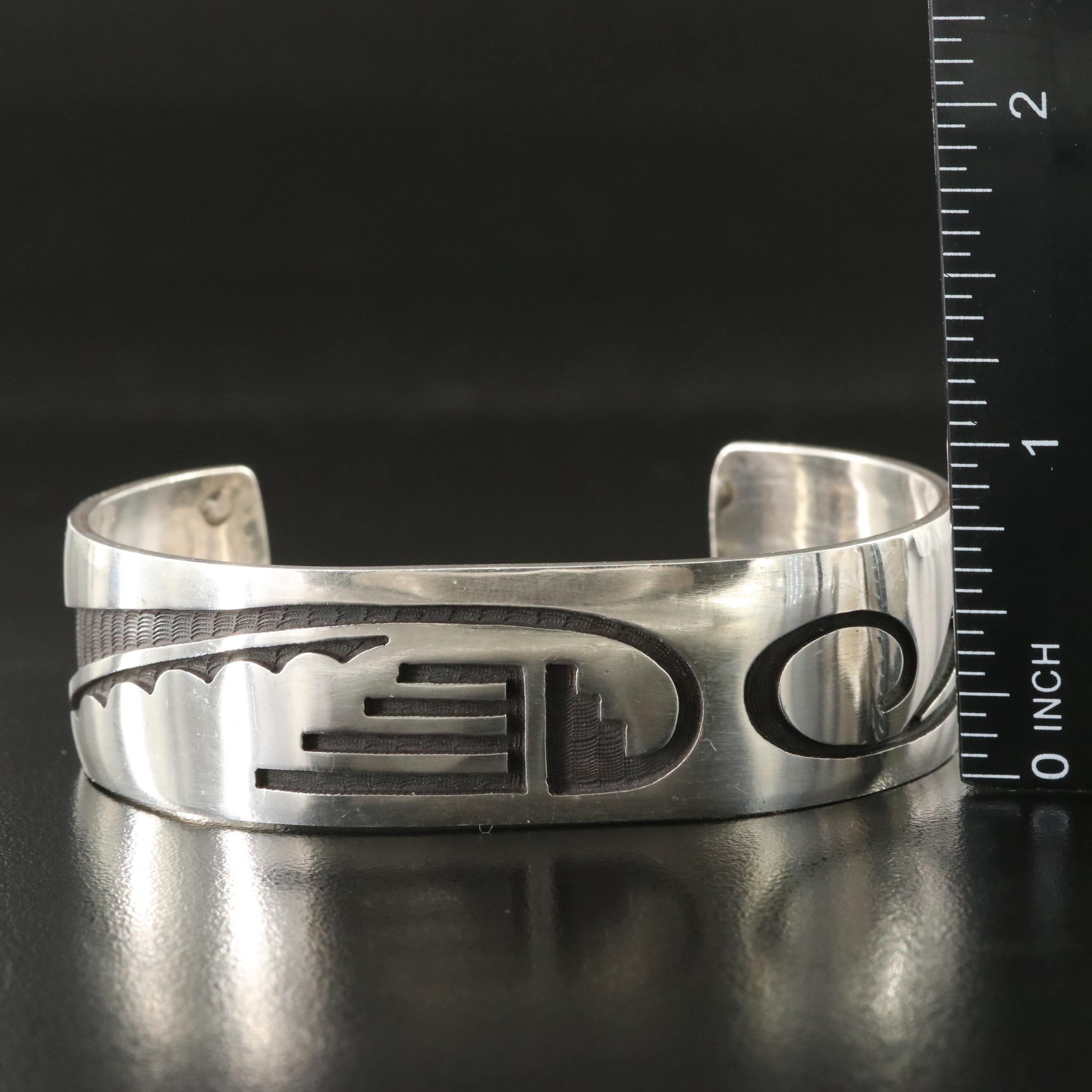 Southwestern Sterling Overlay Cuff Bracelet