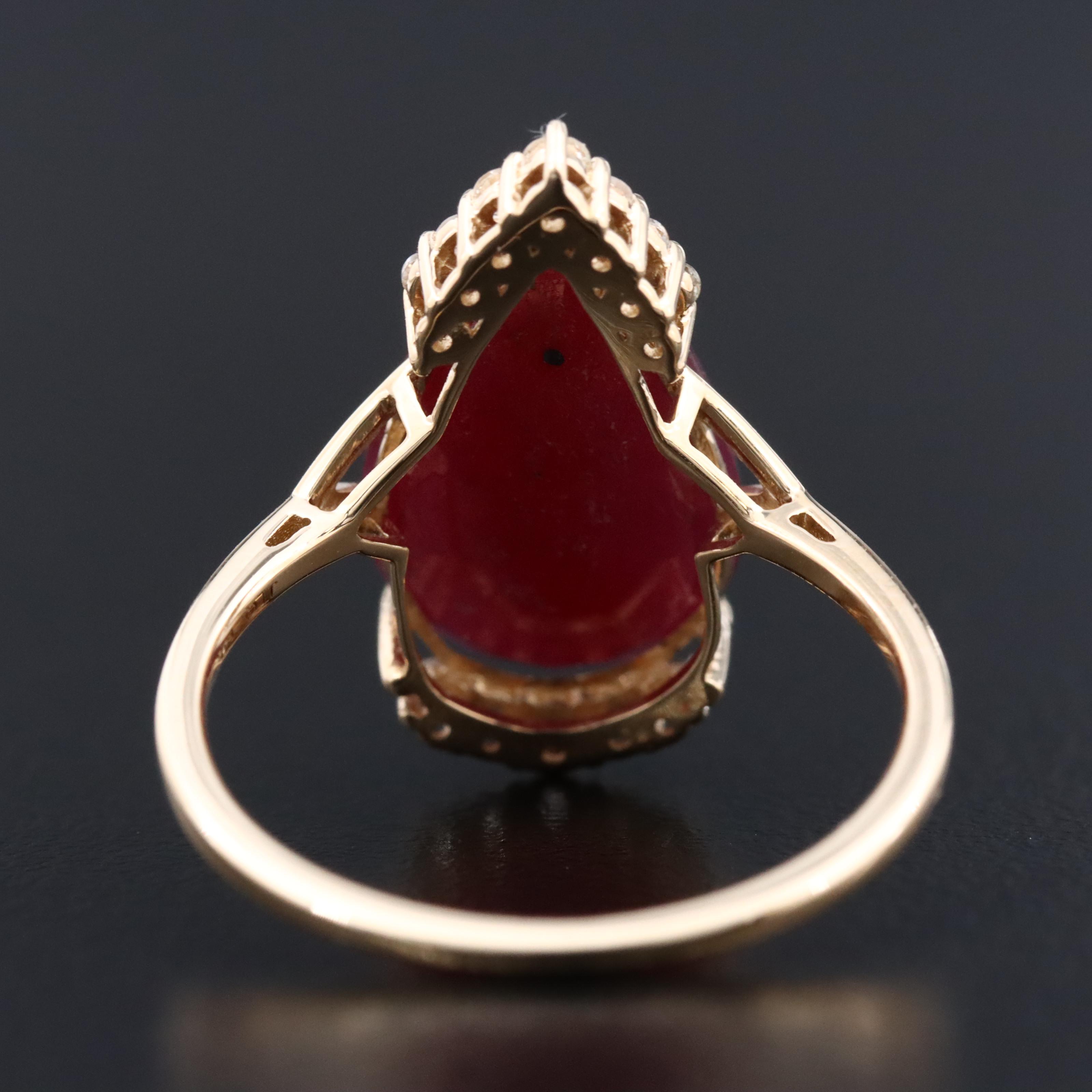 14K 4.26 CT Ruby and White Sapphire Ring