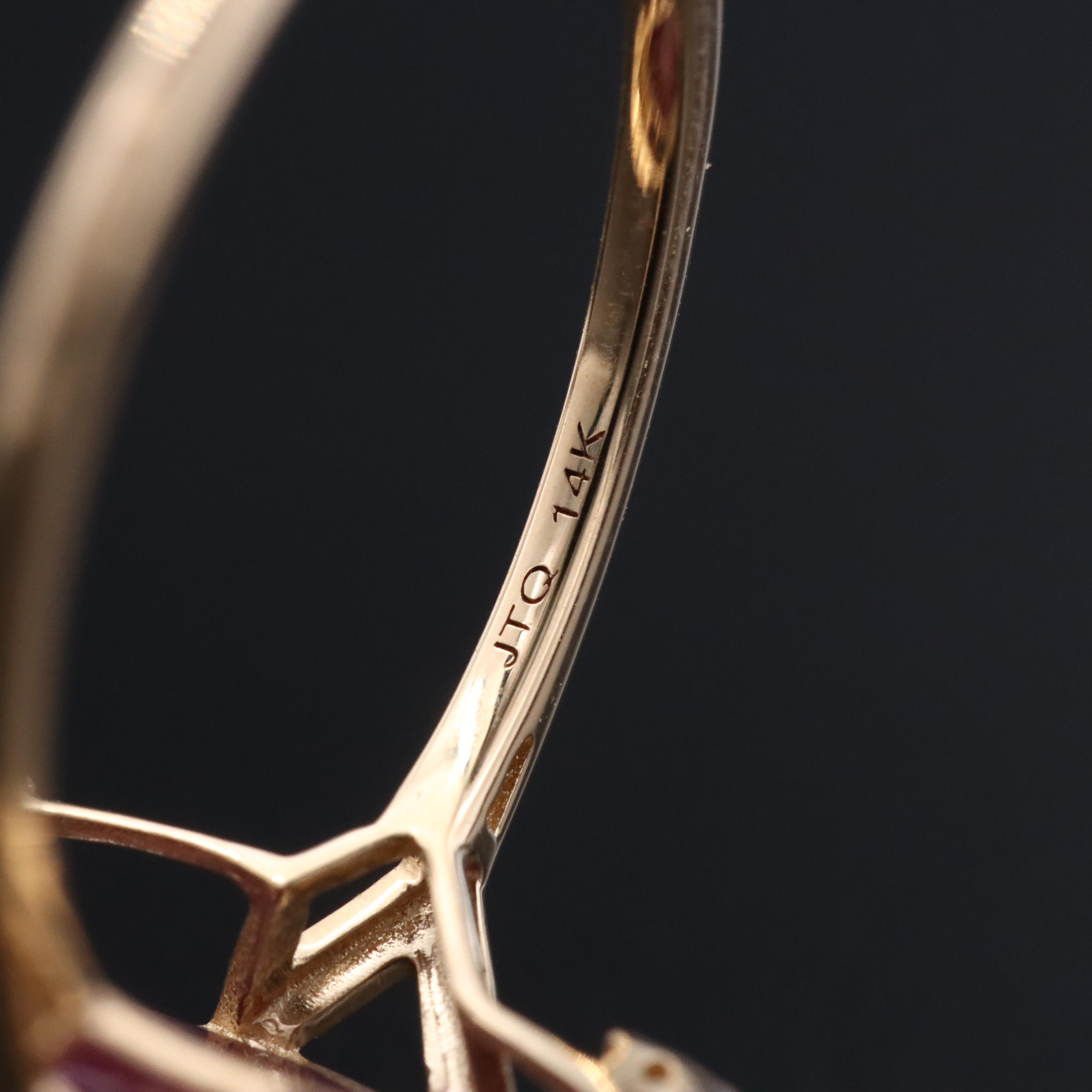 14K 4.26 CT Ruby and White Sapphire Ring