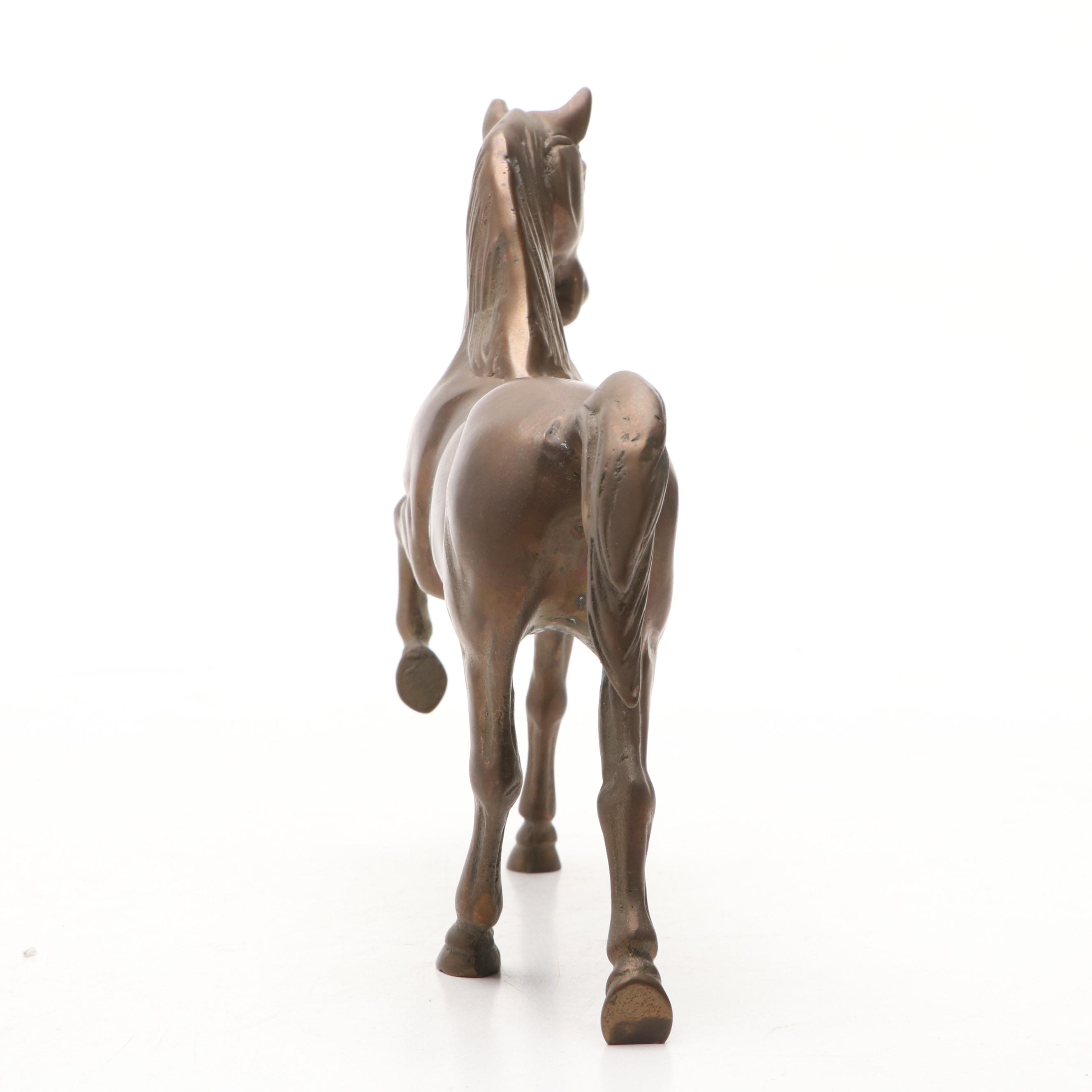 Brass Goose and Prancing Horse, Mid-20th Century