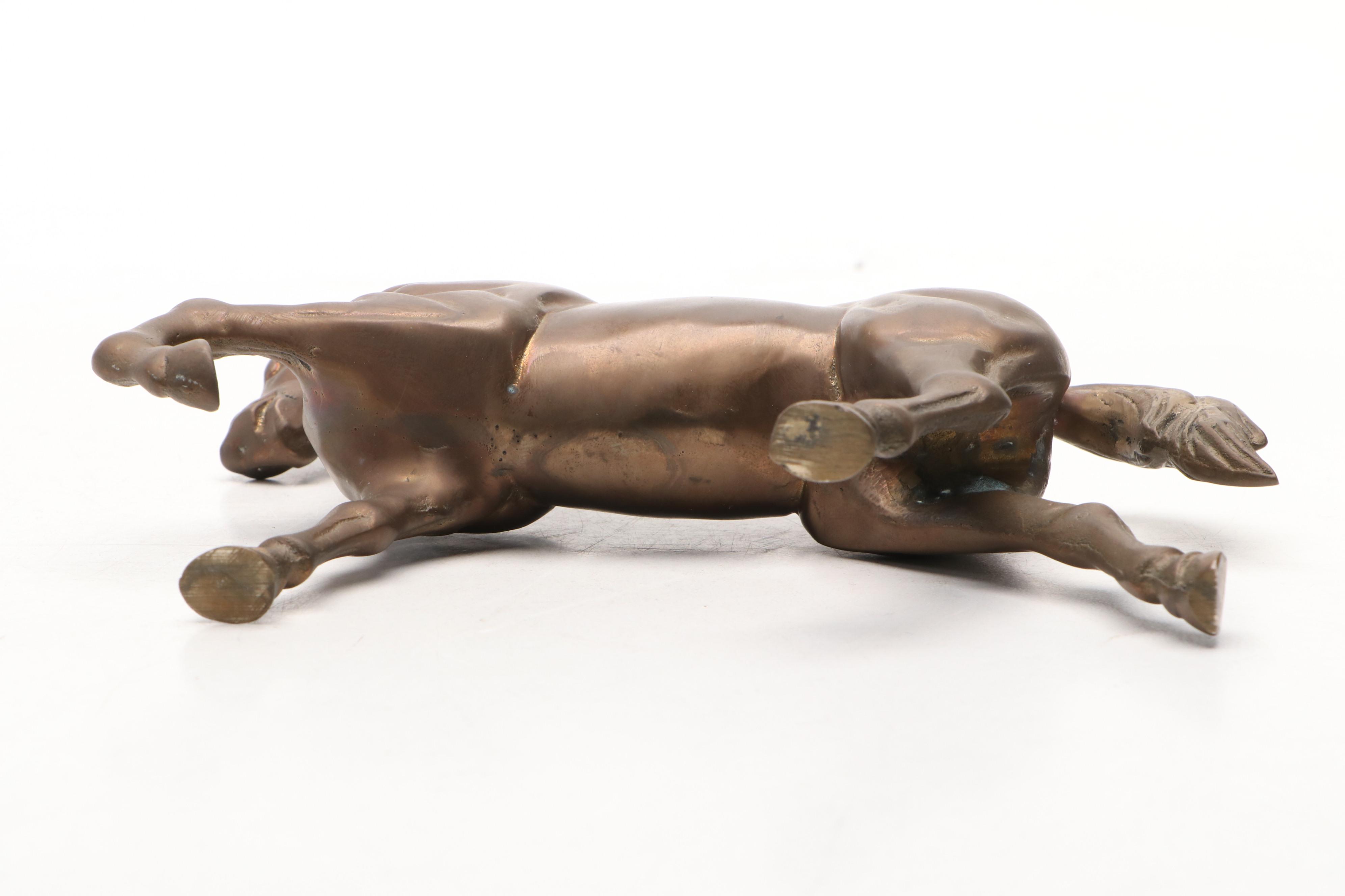 Brass Goose and Prancing Horse, Mid-20th Century