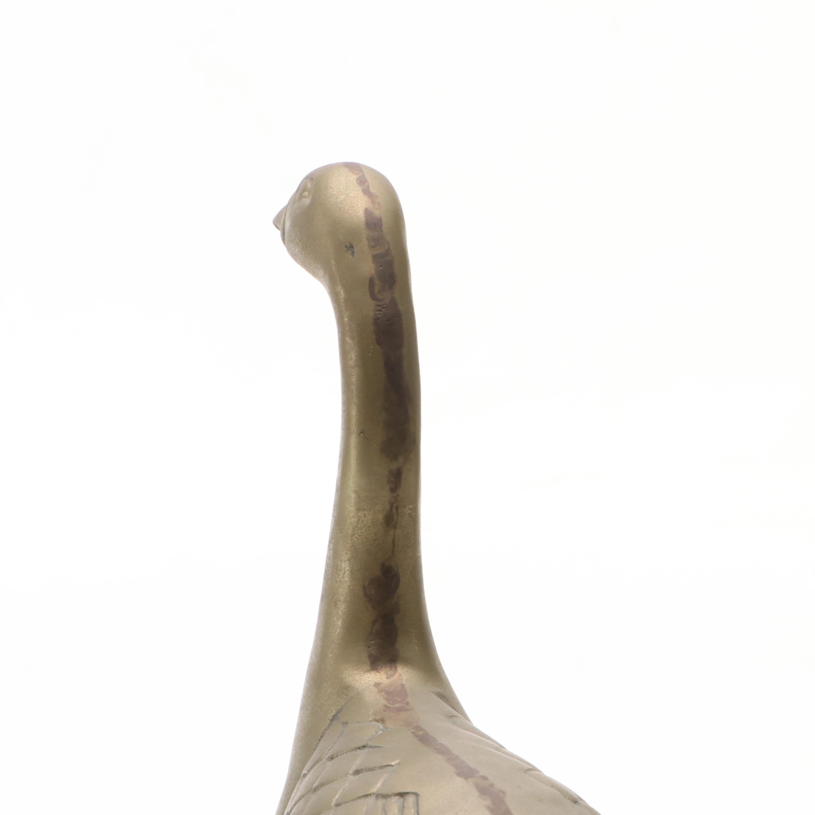 Brass Goose and Prancing Horse, Mid-20th Century