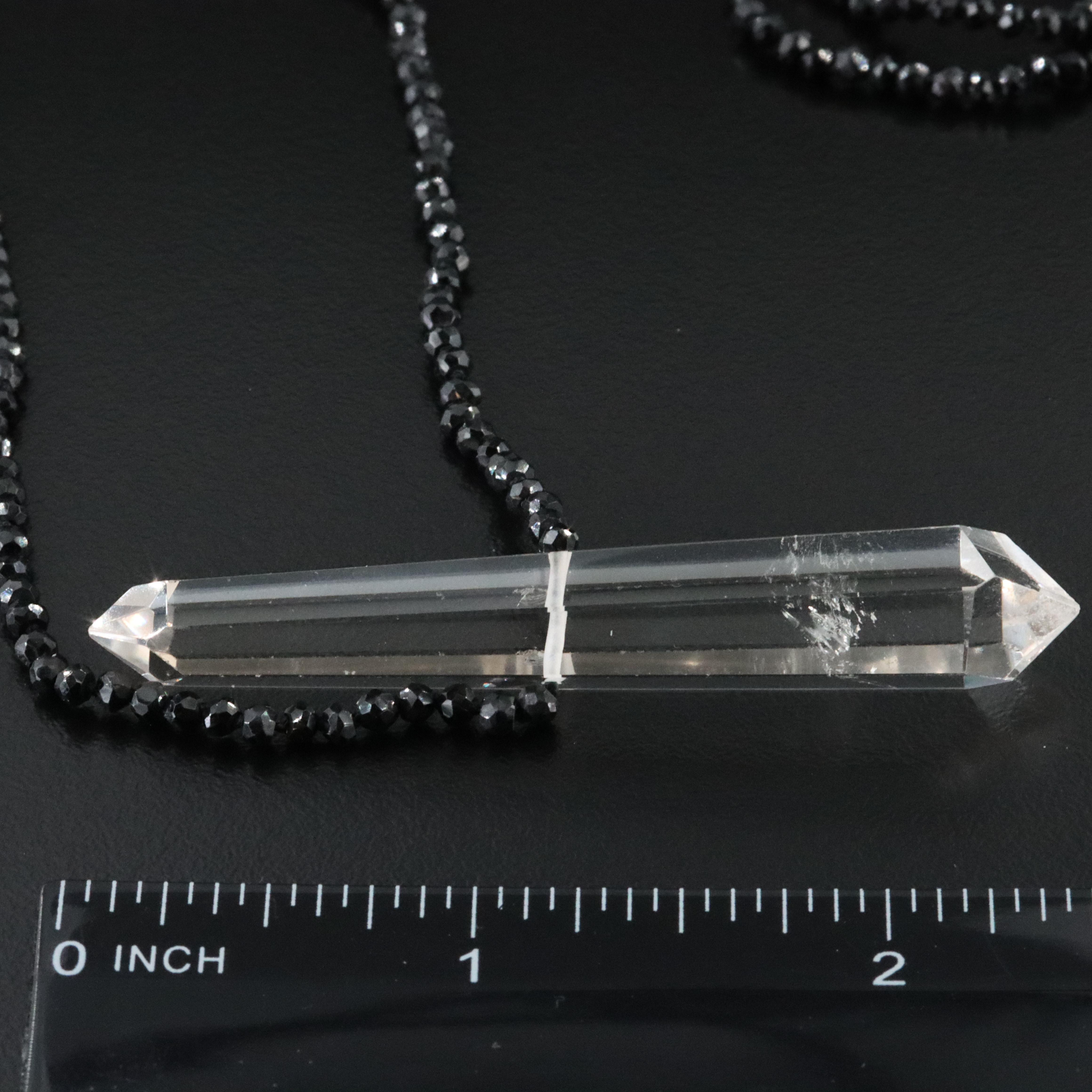 Sheryl Lowe Sterling Rock Crystal, Spinel and Diamond Necklace