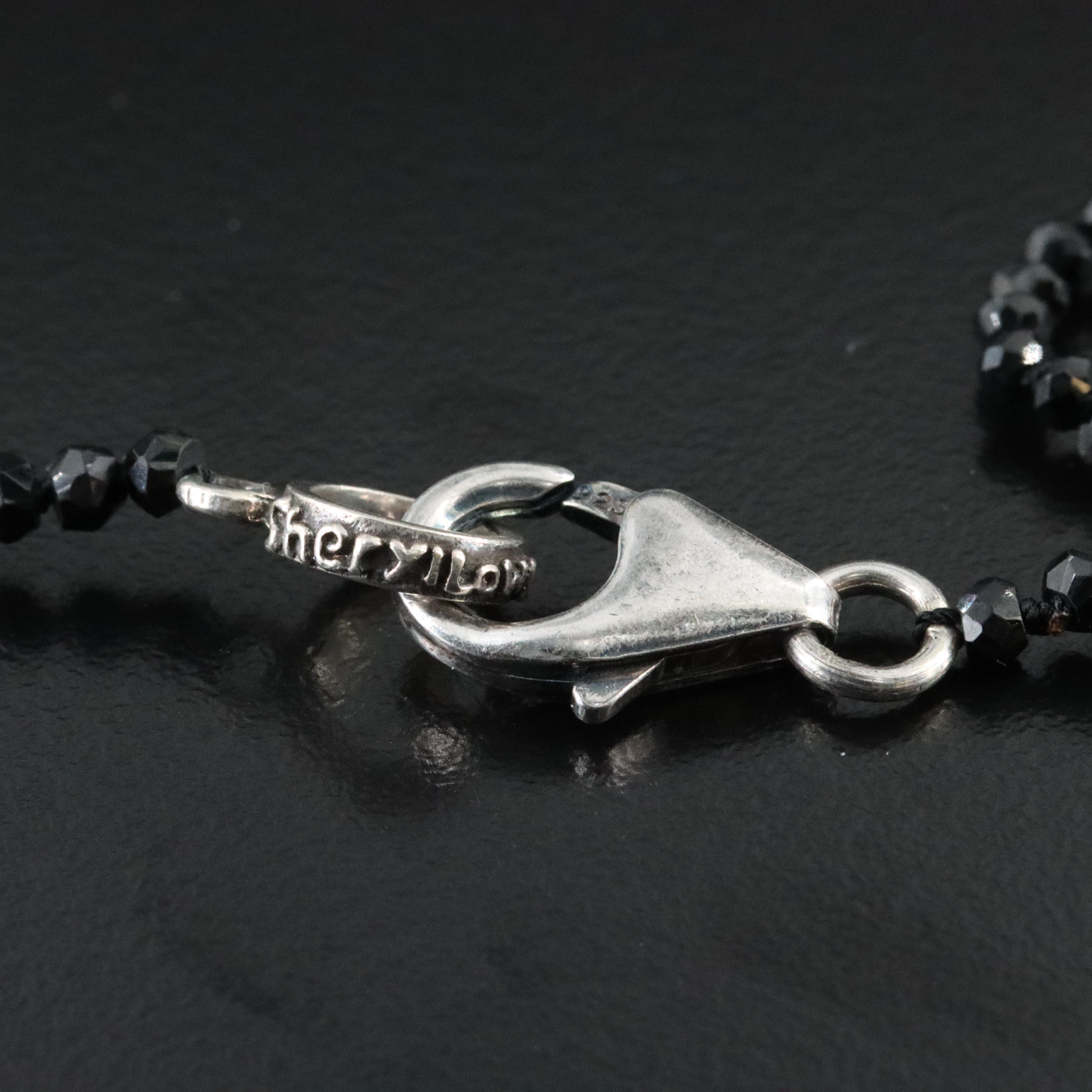 Sheryl Lowe Sterling Rock Crystal, Spinel and Diamond Necklace