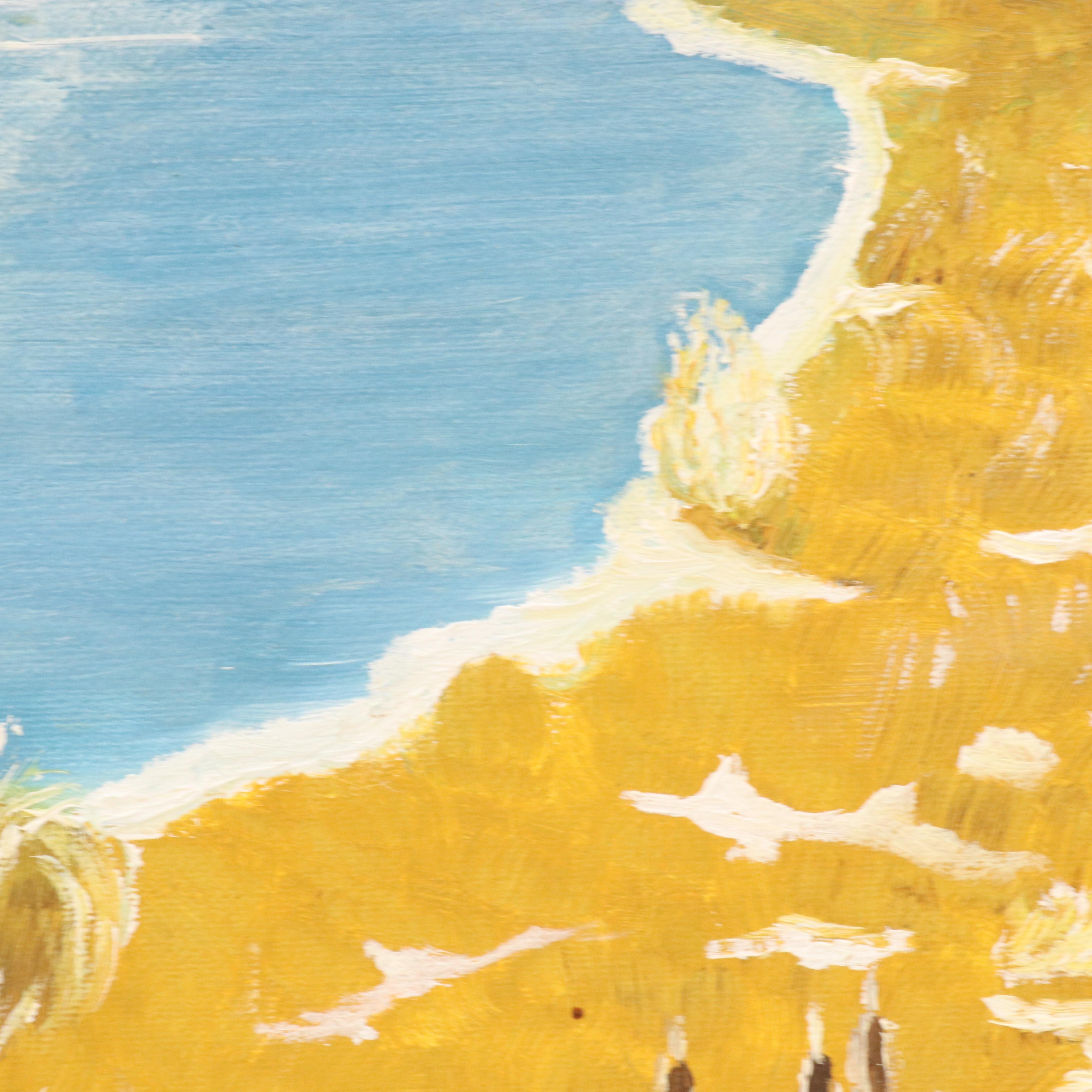 Winter River Landscape Acrylic Painting