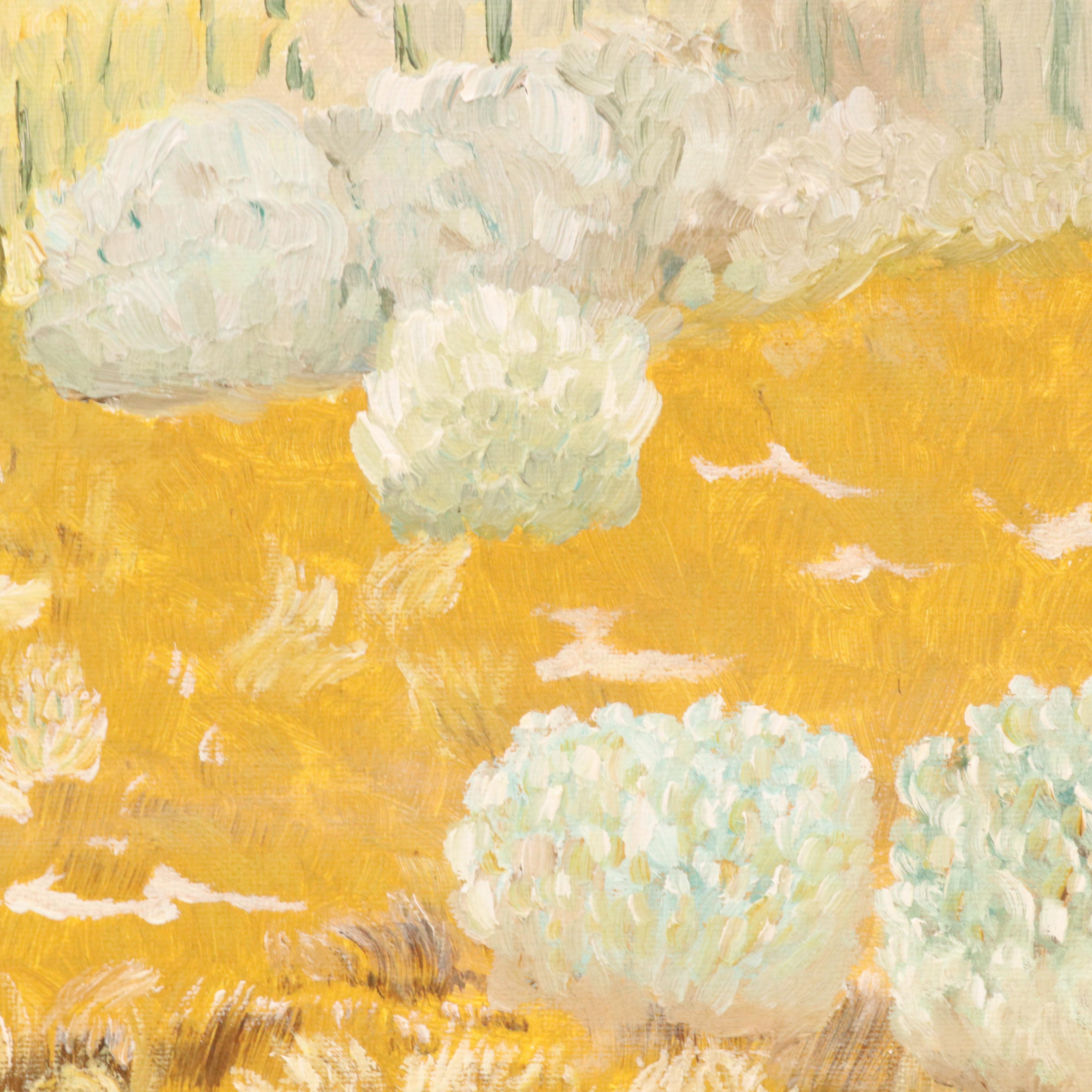 Winter River Landscape Acrylic Painting