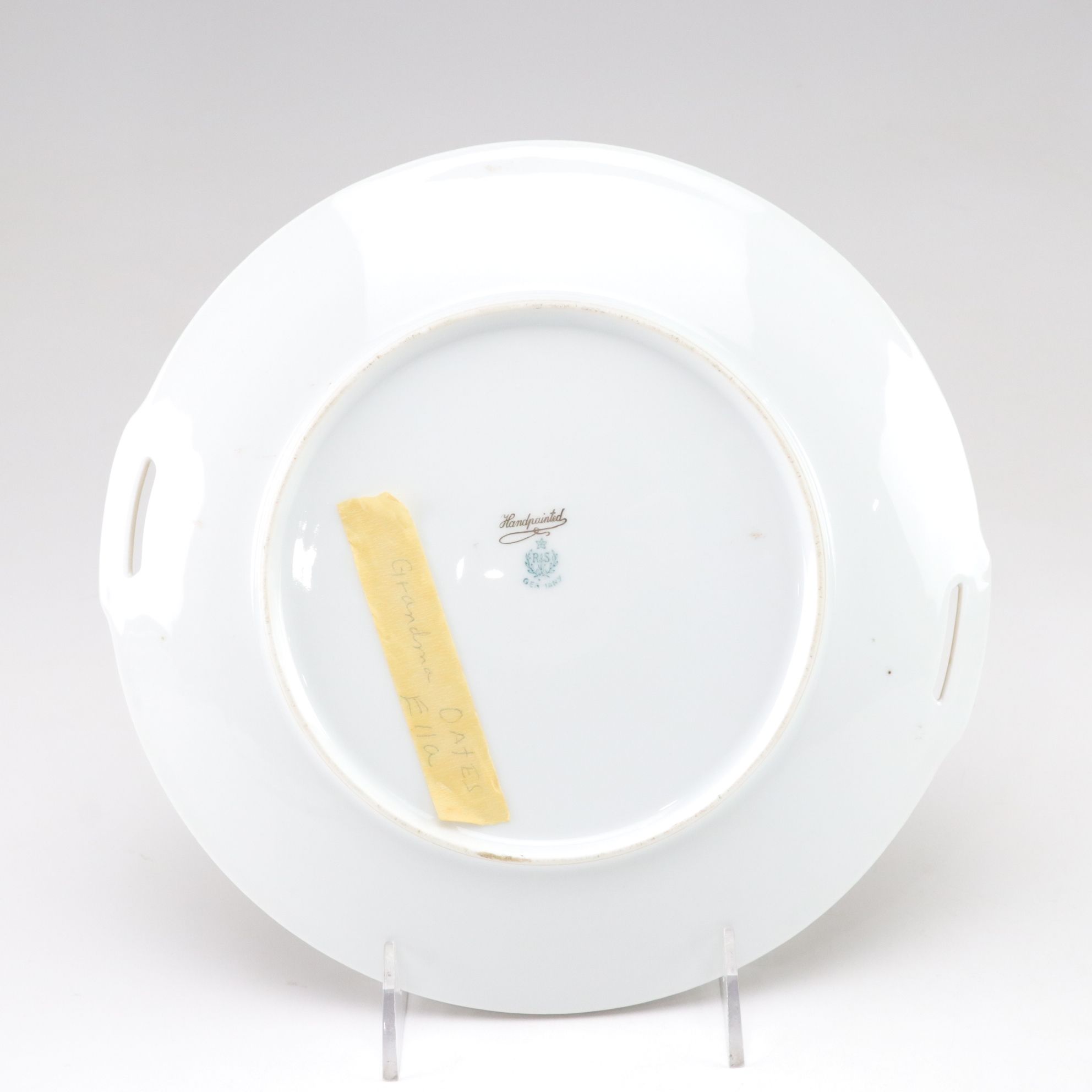 R. S. Germany White Carnation Pierced Plate and Other Gilt Porcelain Dishes