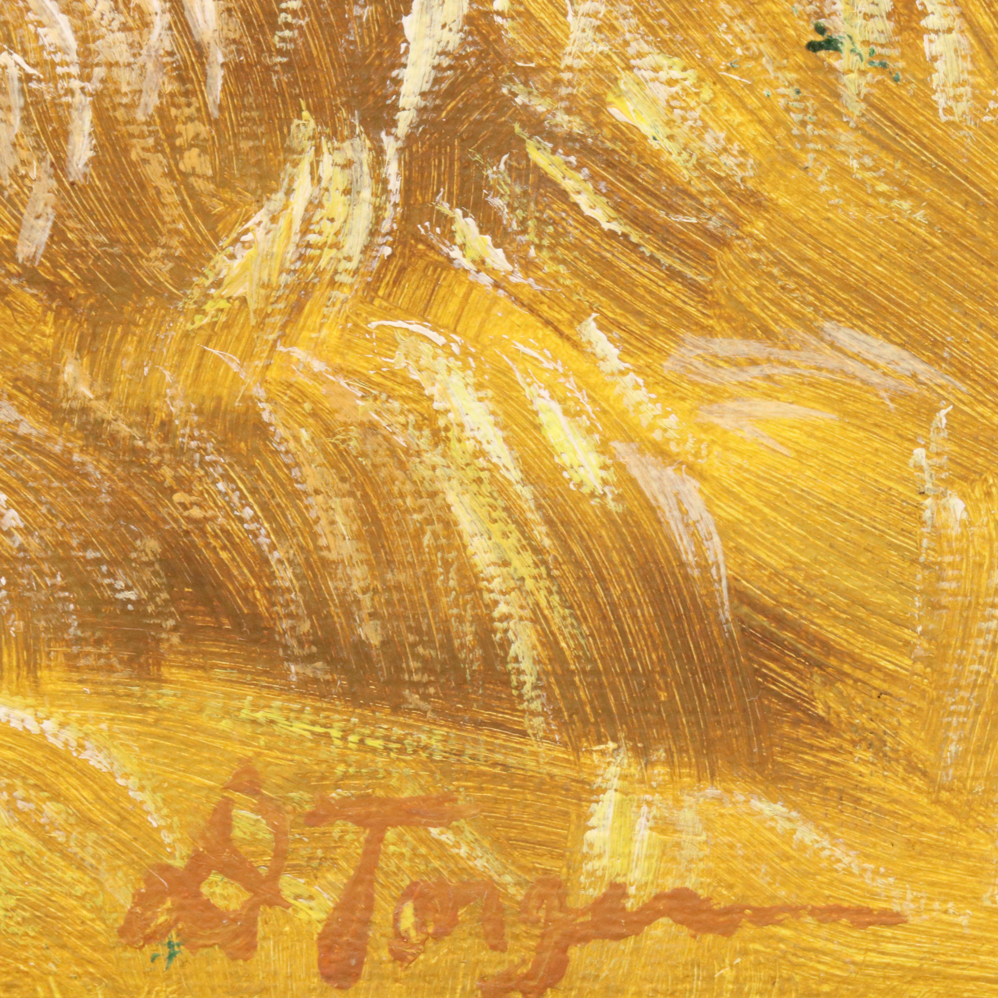 Winter River Landscape Acrylic Painting