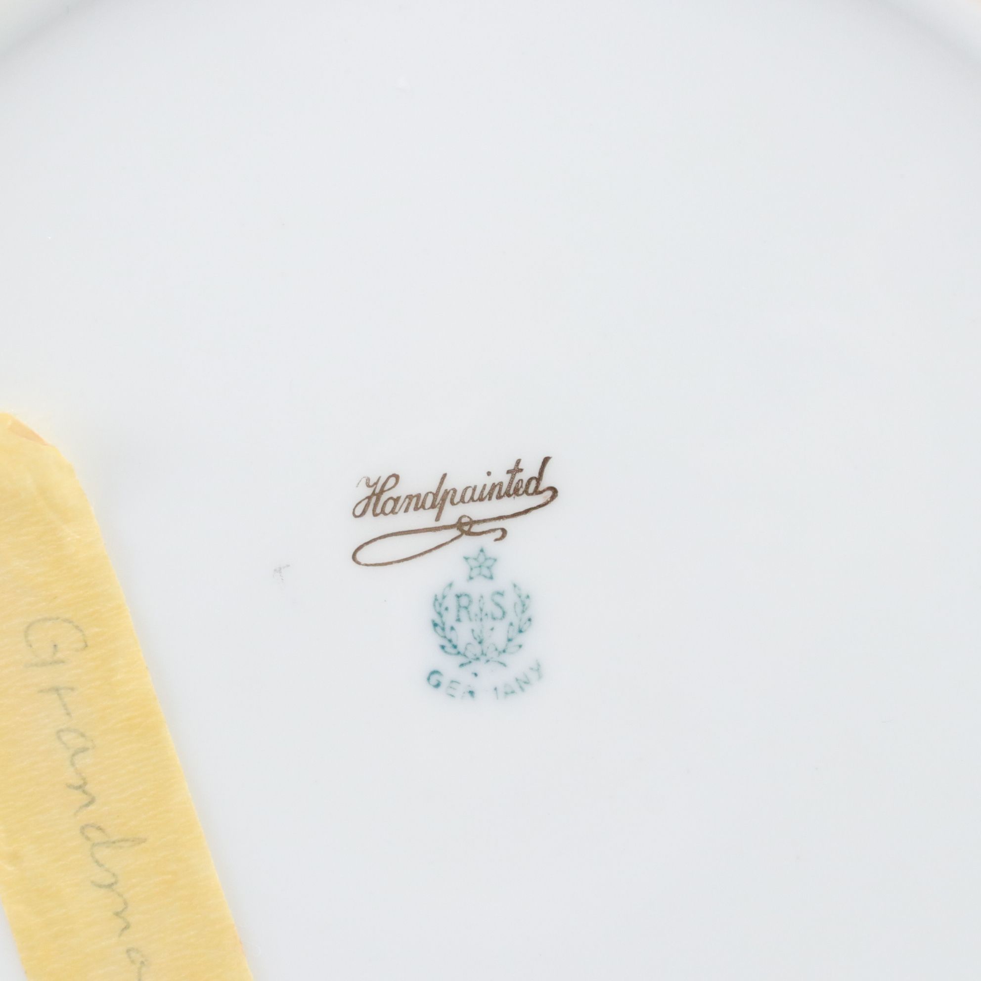 R. S. Germany White Carnation Pierced Plate and Other Gilt Porcelain Dishes