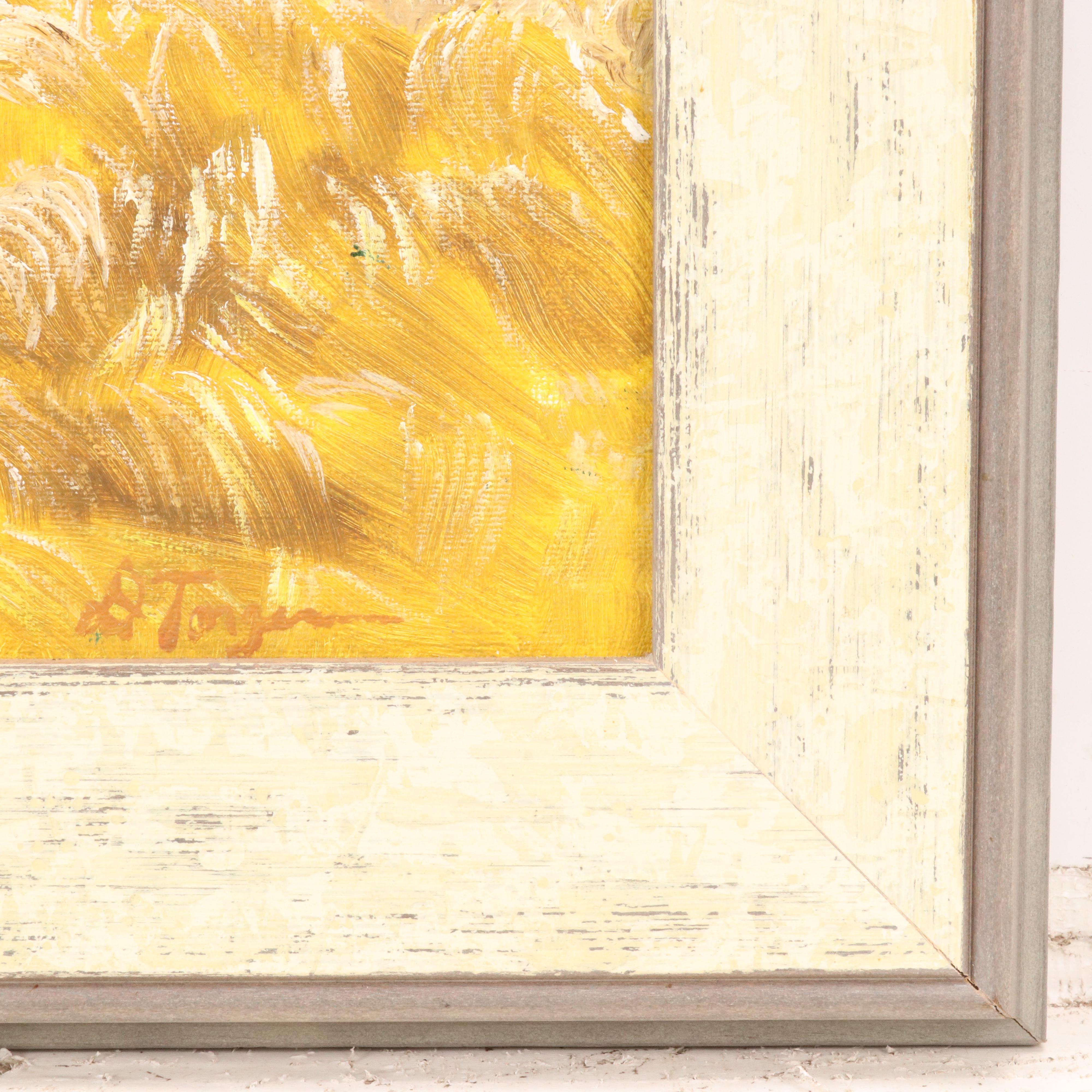 Winter River Landscape Acrylic Painting