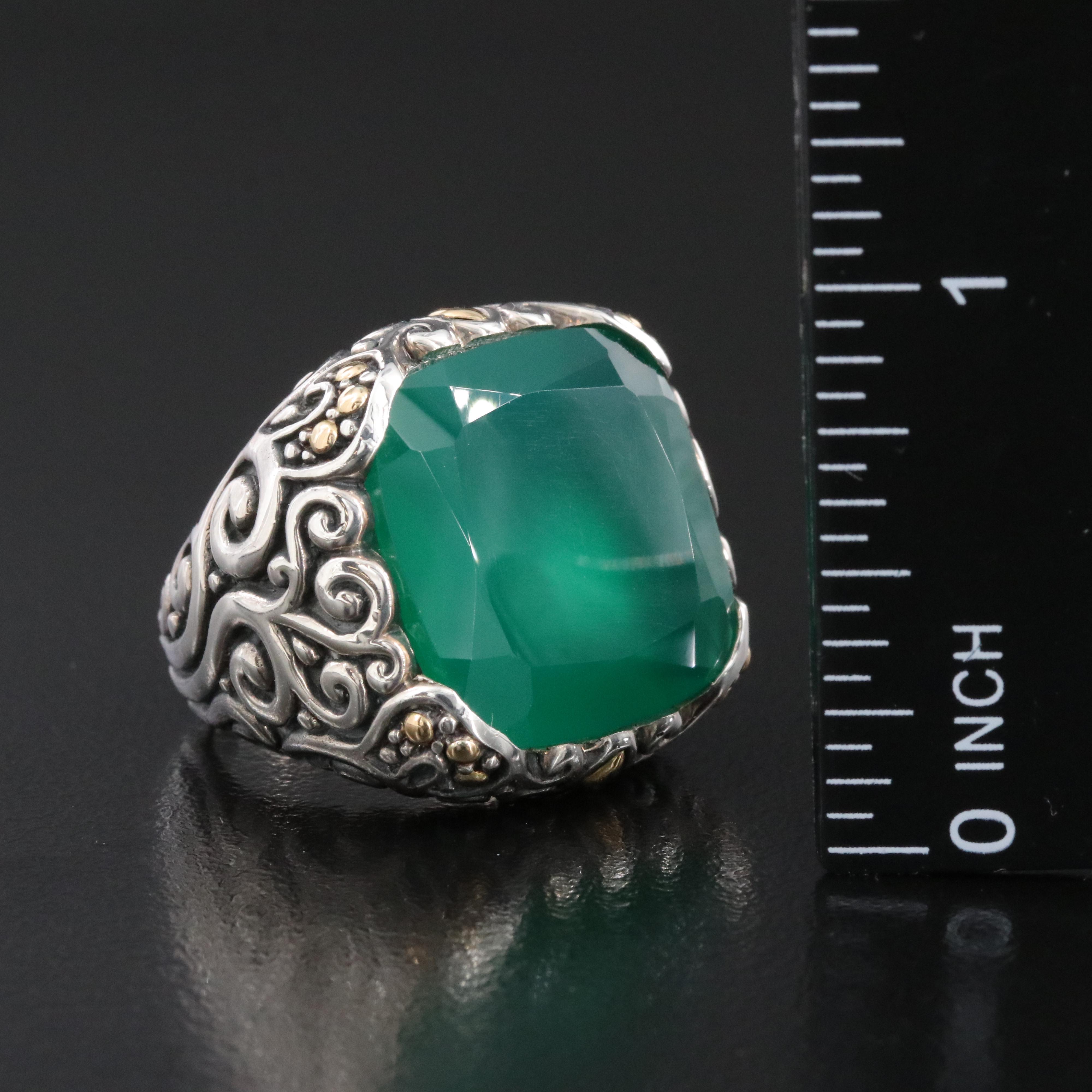 Sterling Chalcedony Ring with 18K Accents