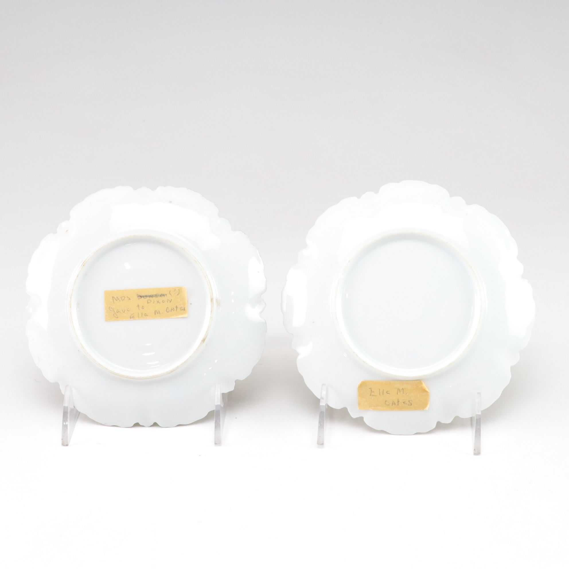 R. S. Germany White Carnation Pierced Plate and Other Gilt Porcelain Dishes