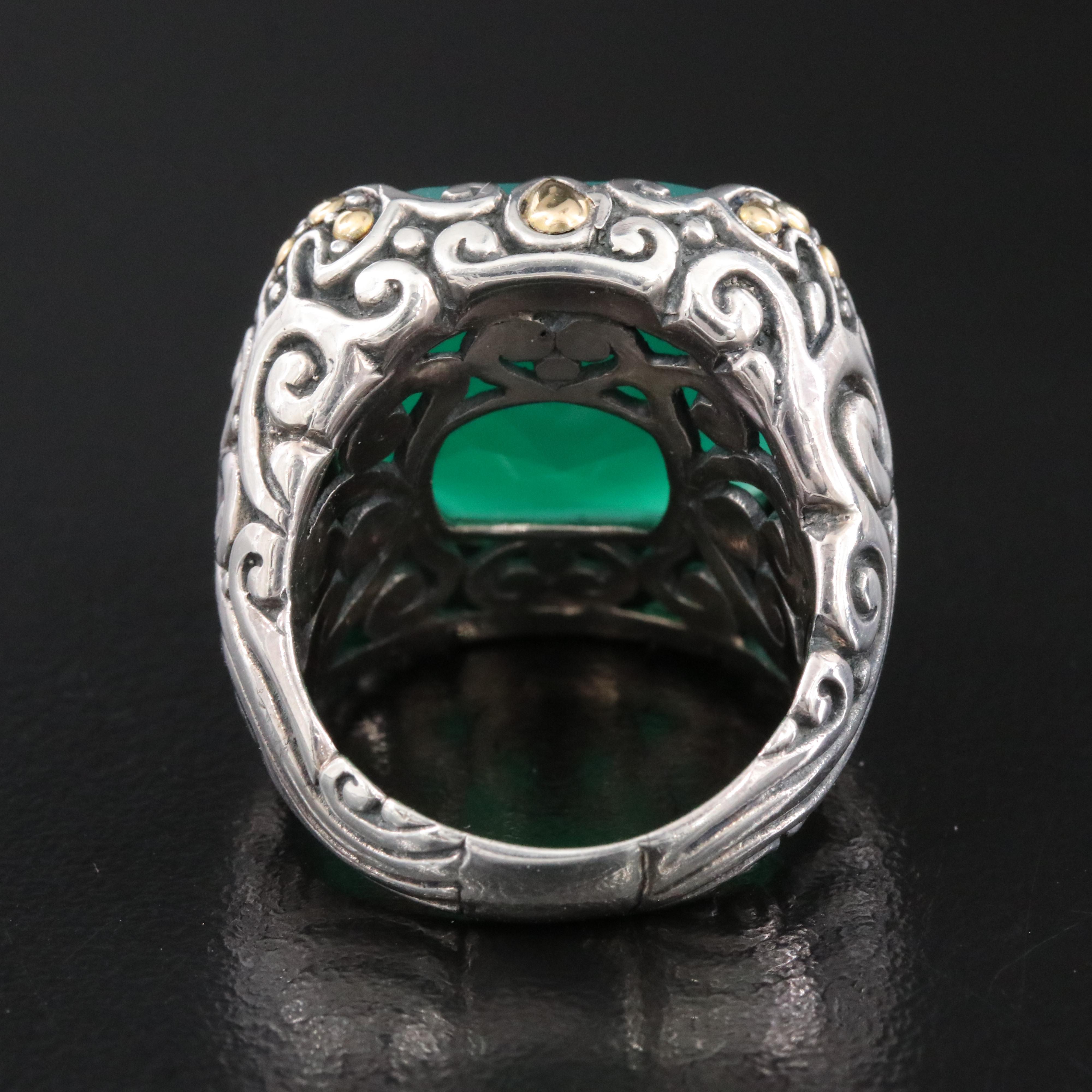 Sterling Chalcedony Ring with 18K Accents