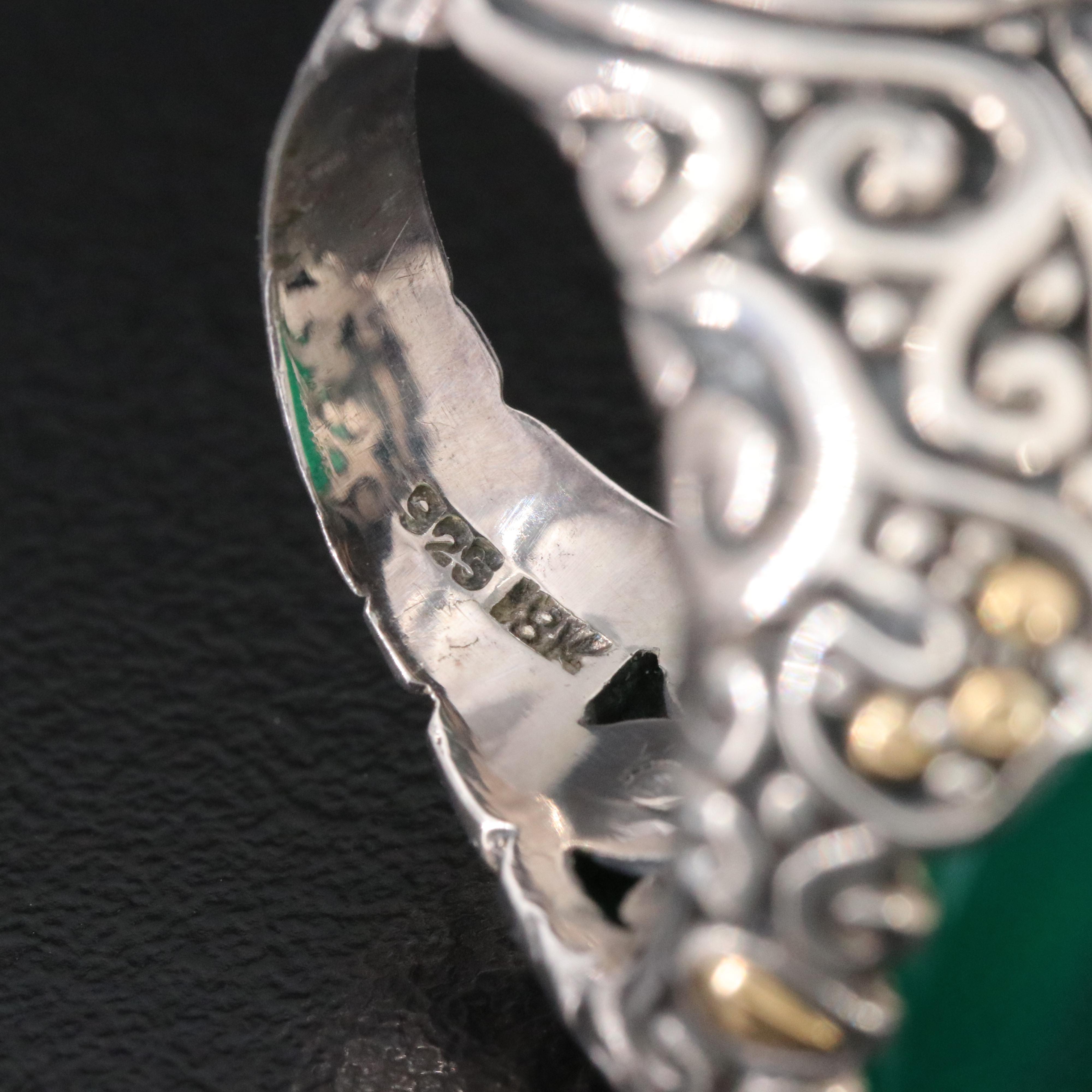 Sterling Chalcedony Ring with 18K Accents