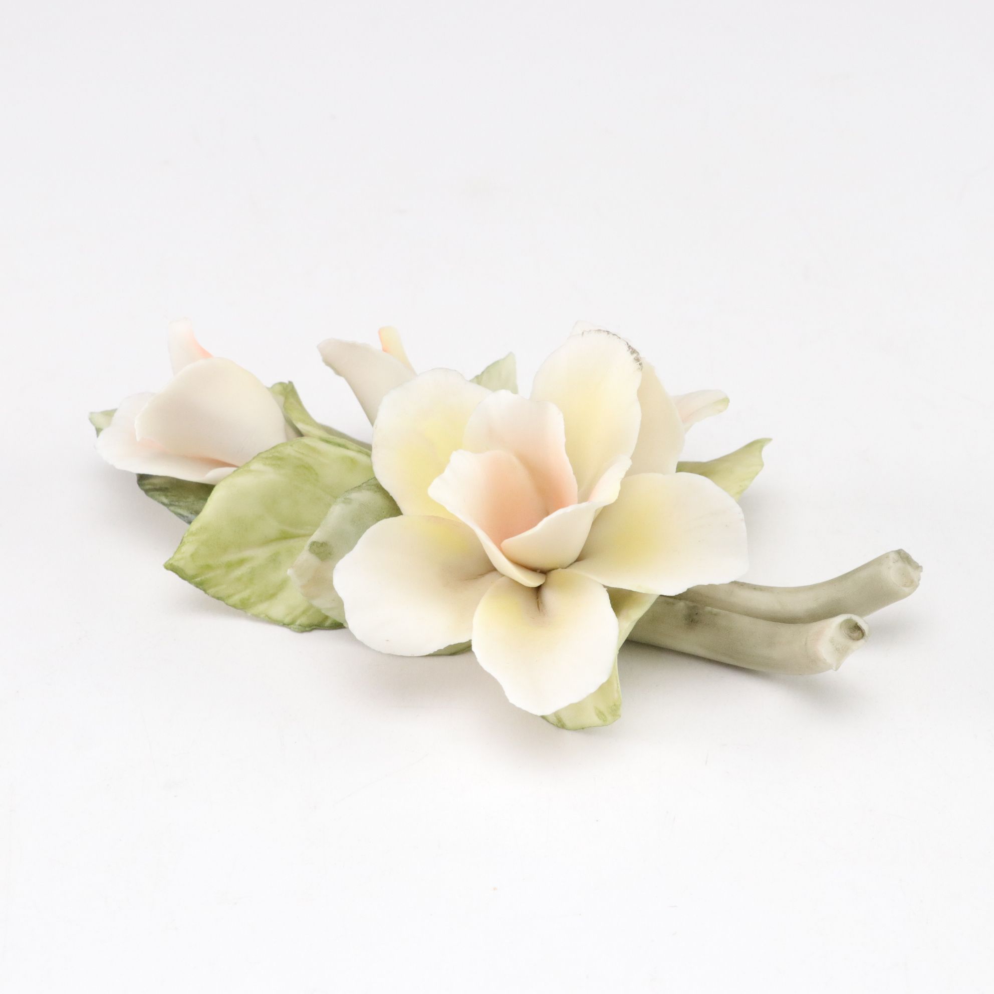 R. S. Germany White Carnation Pierced Plate and Other Gilt Porcelain Dishes