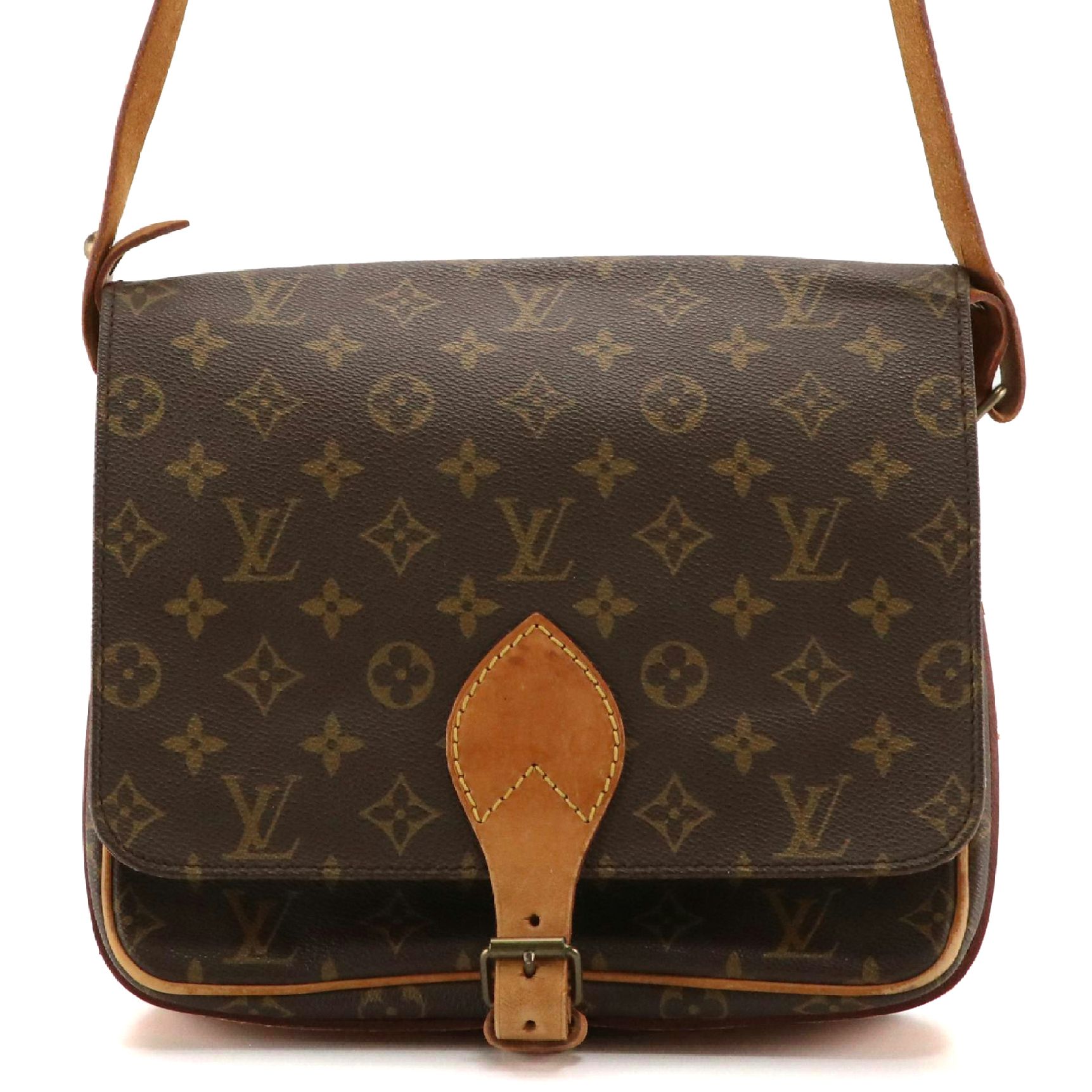Louis Vuitton Cartouchière GM Bag in Monogram Canvas and Vachetta Leather