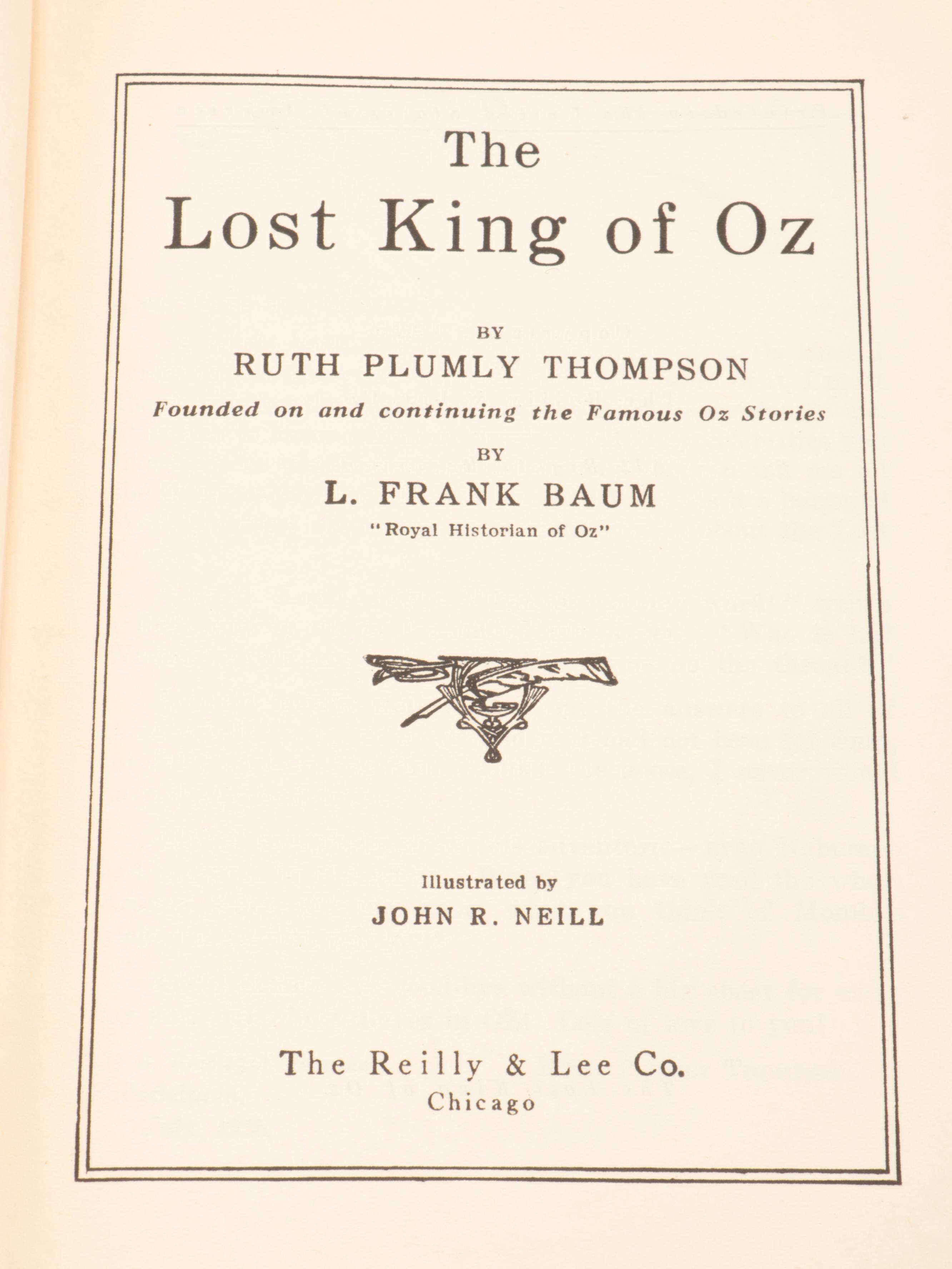 John R. Neill Illustrated "The Lost King of Oz" by Ruth Plumly Thompson