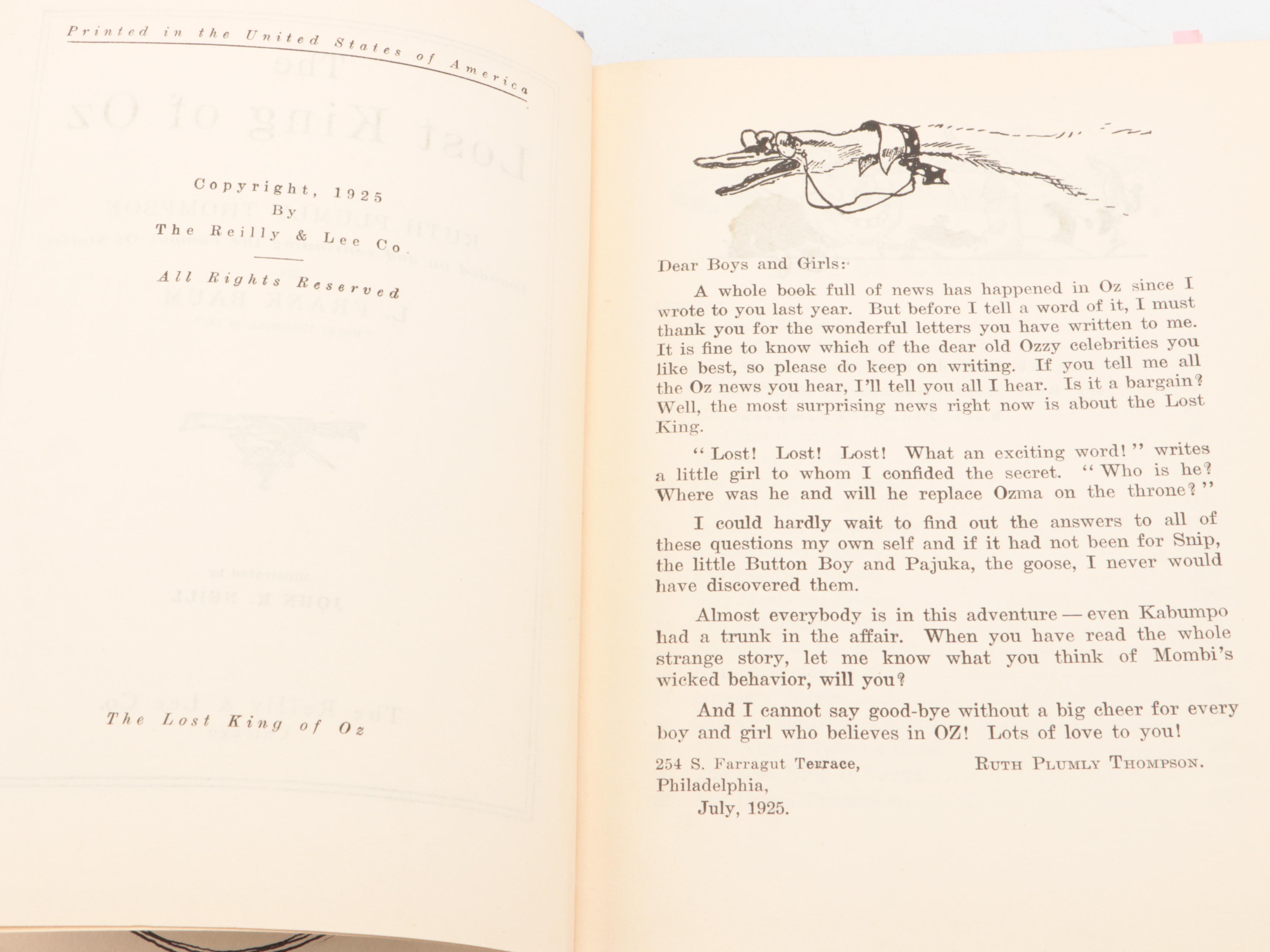 John R. Neill Illustrated "The Lost King of Oz" by Ruth Plumly Thompson