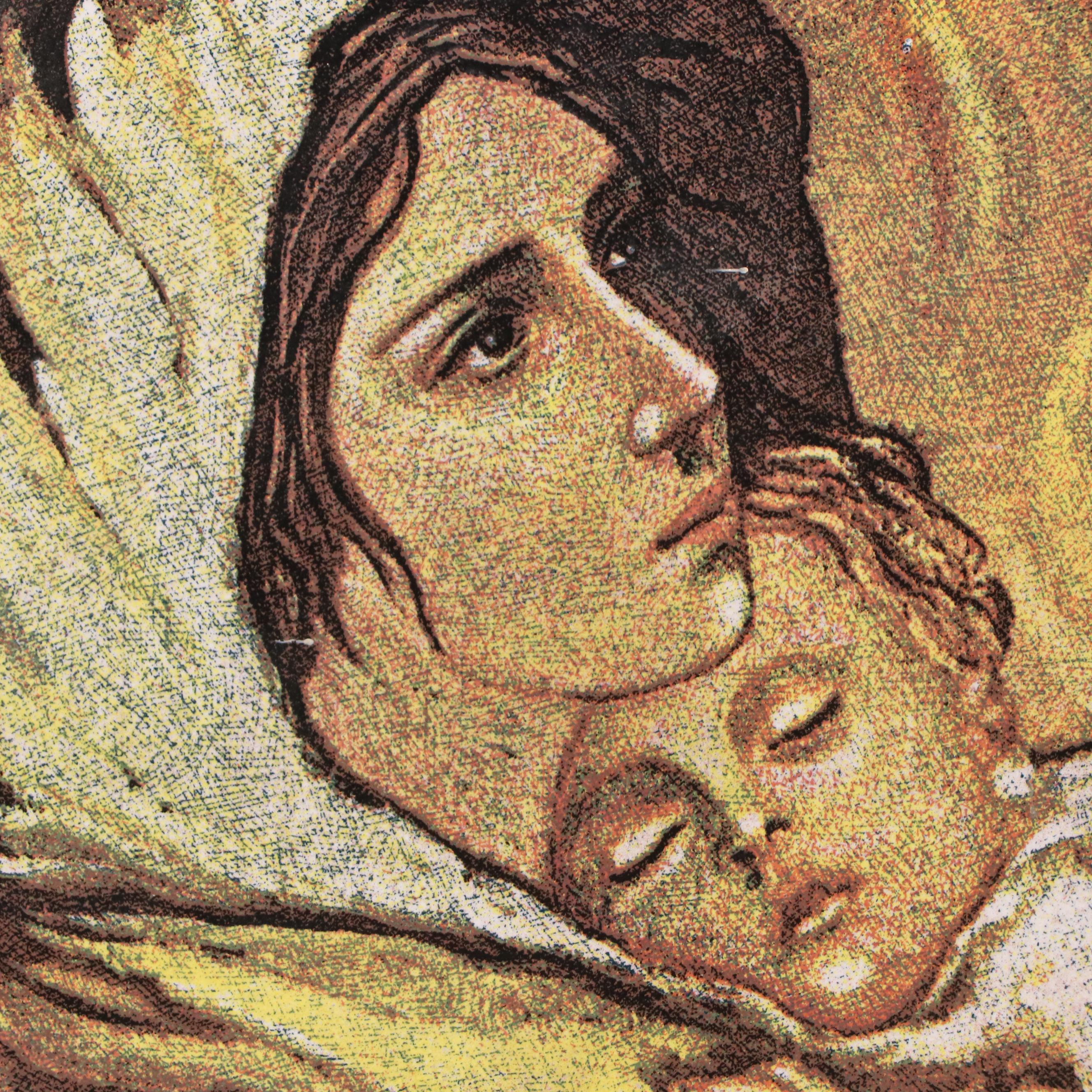 Italian Terracotta Plaque of Madonna and Child