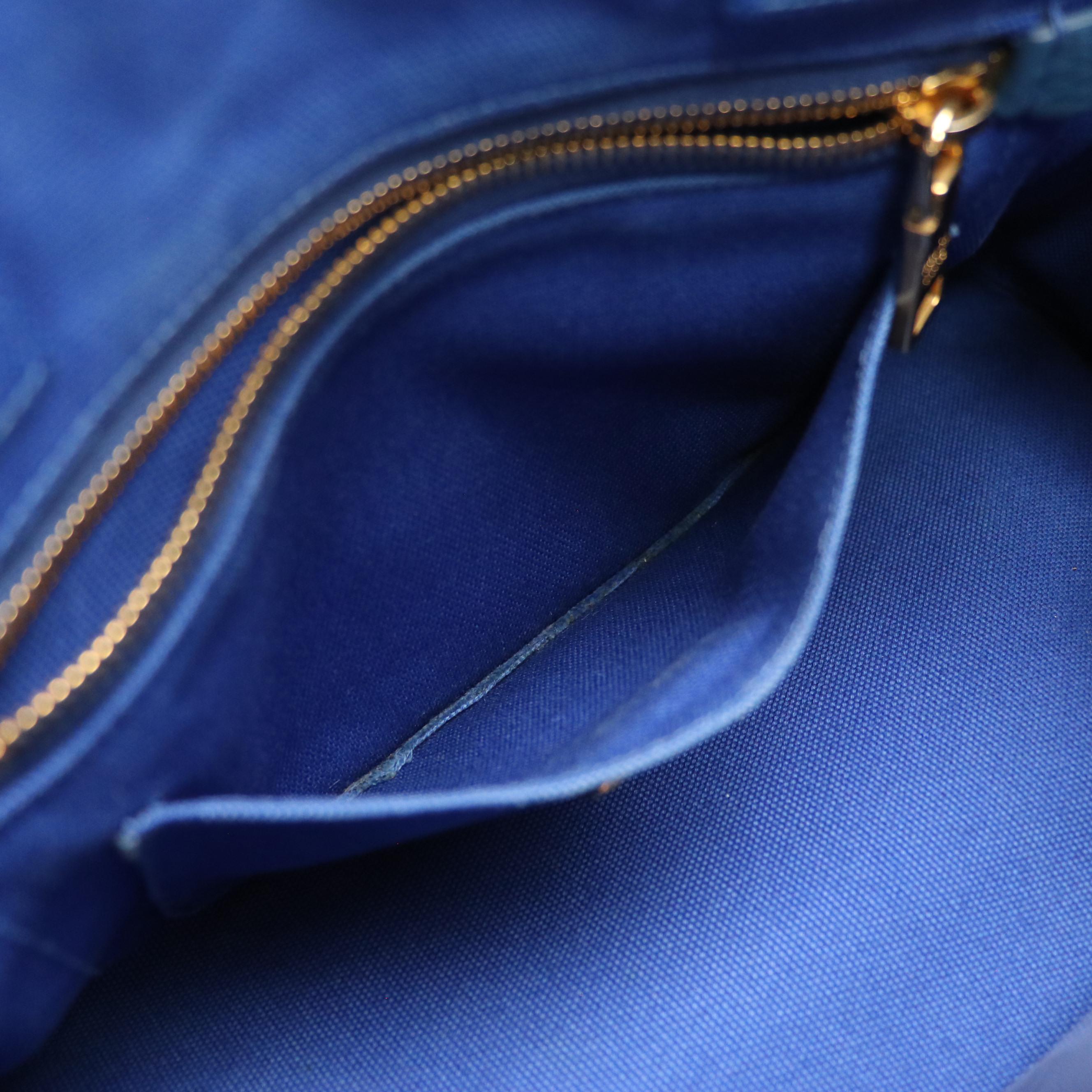 Prada Canapa Logo Canvas Tote in Cobalt Blue