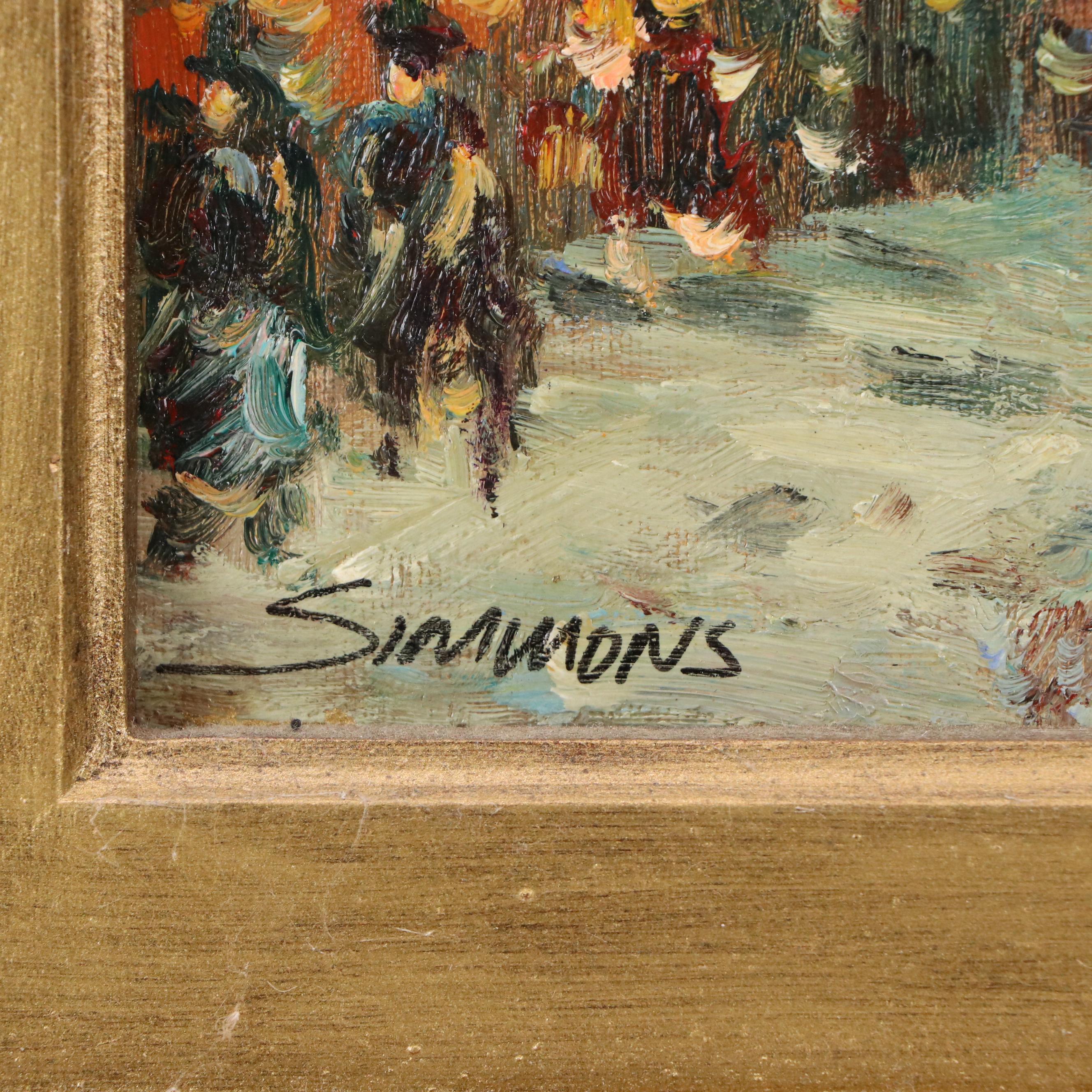 Simmons Parisian Cityscape Oil Painting