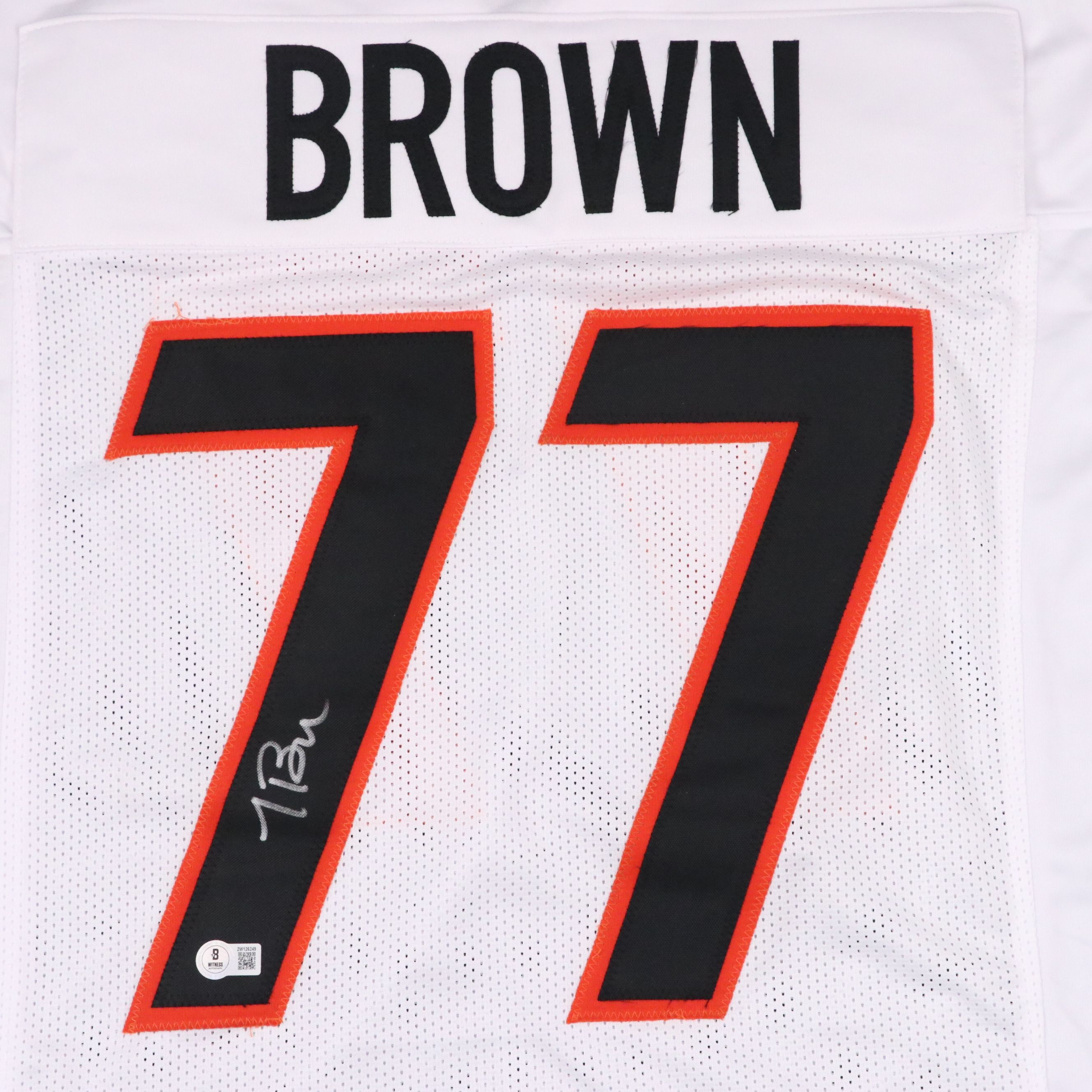 Trent Brown Signed Cincinnati Bengals Football Jersey, Beckett