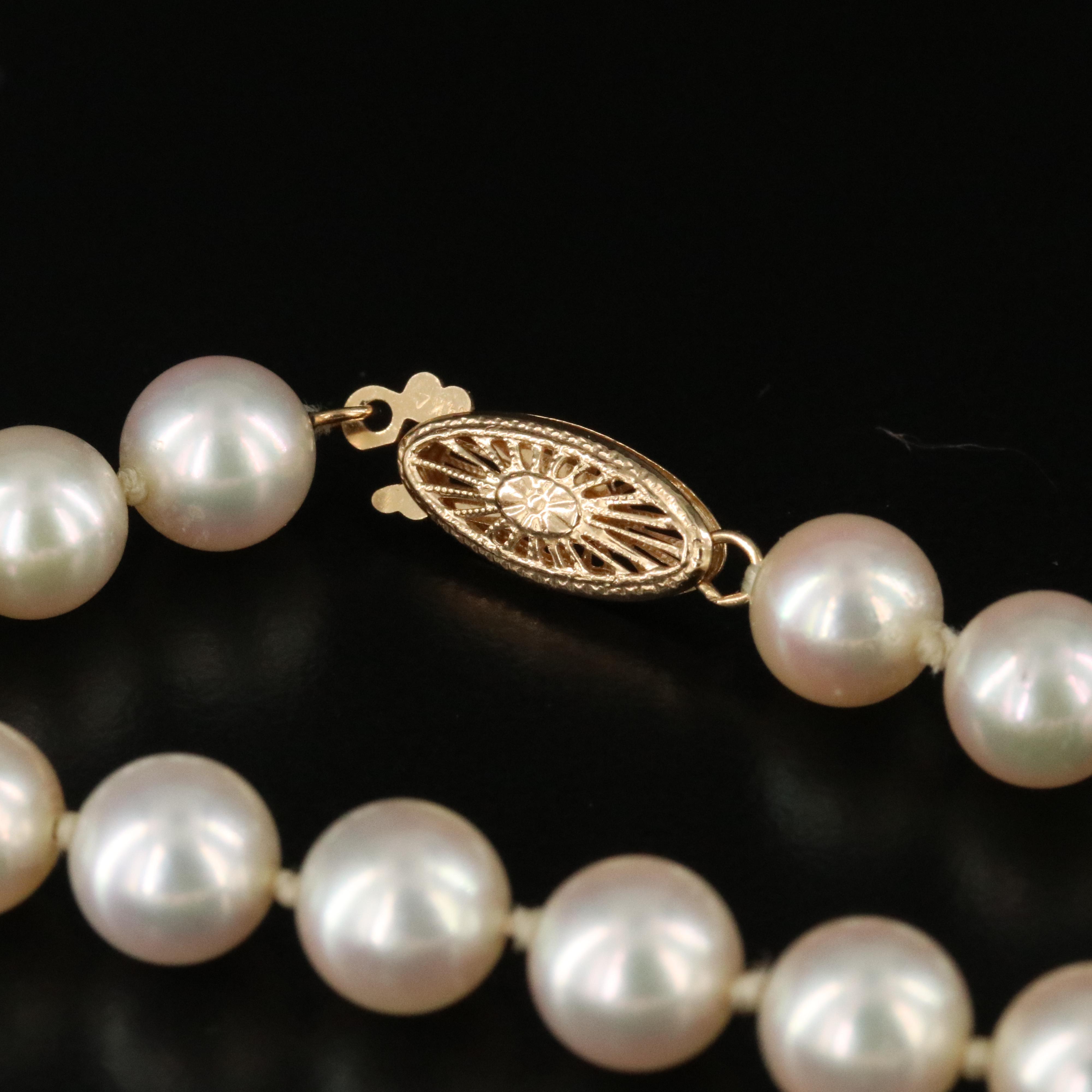 Pearl Necklace with 14K Clasp