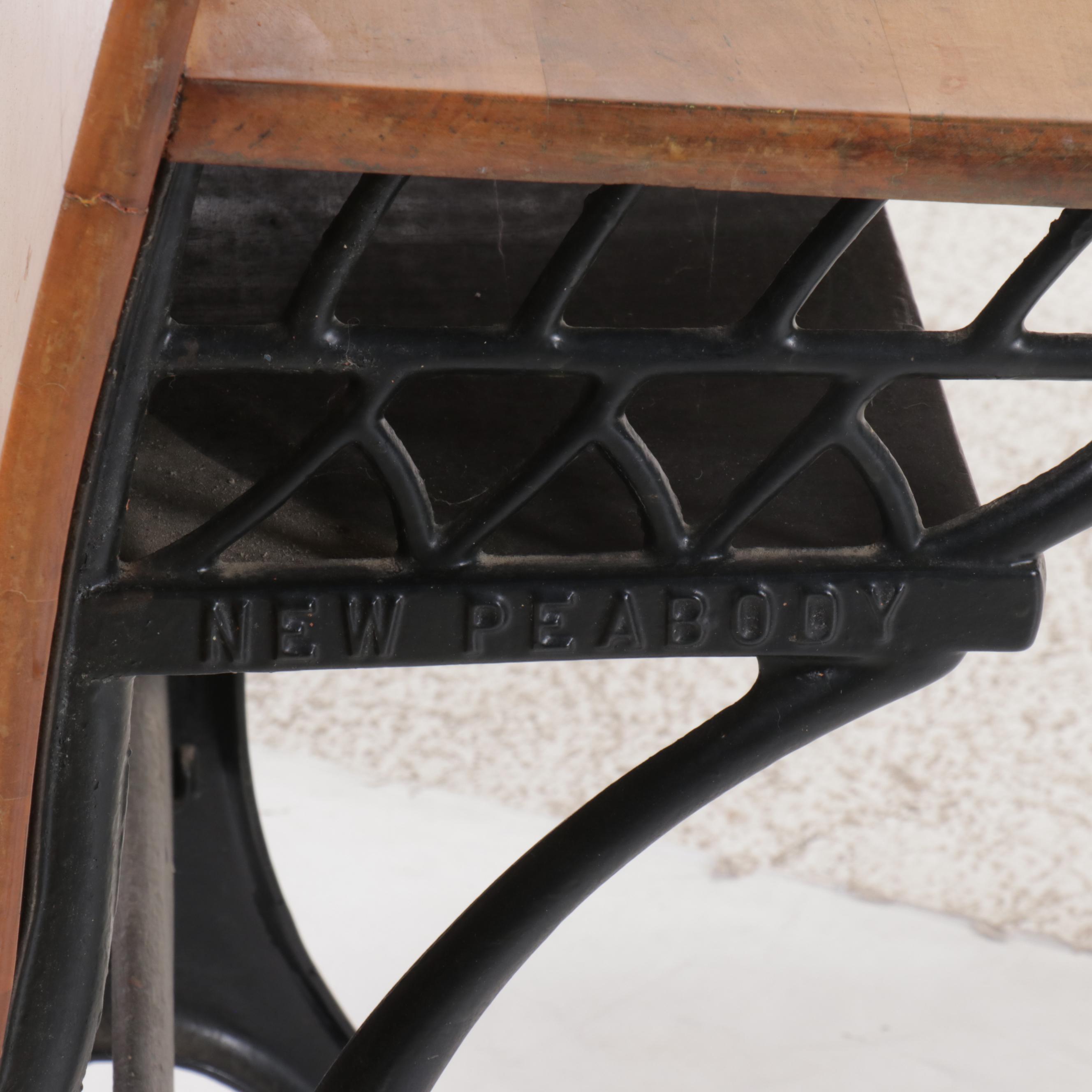 New Peabody Cast Iron and Wood School Desk, 20th Century