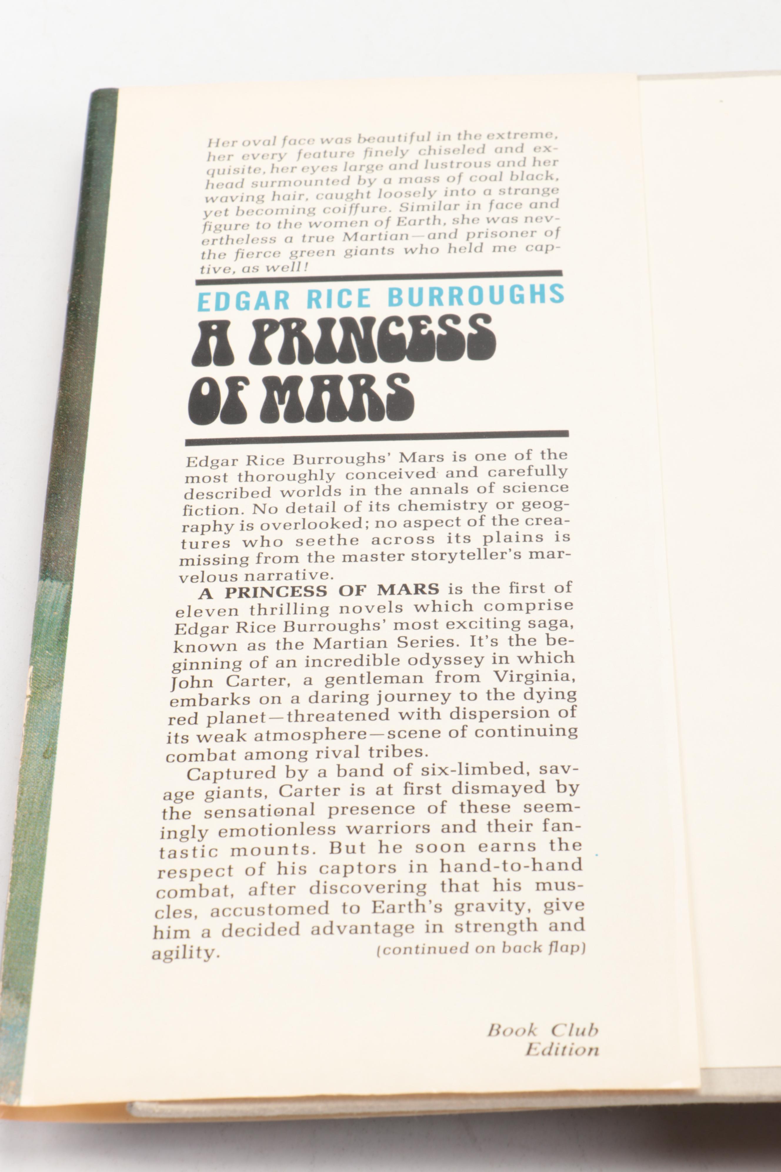 Book Club Edition "A Princess of Mars" and More Books by Edgar Rice Burroughs