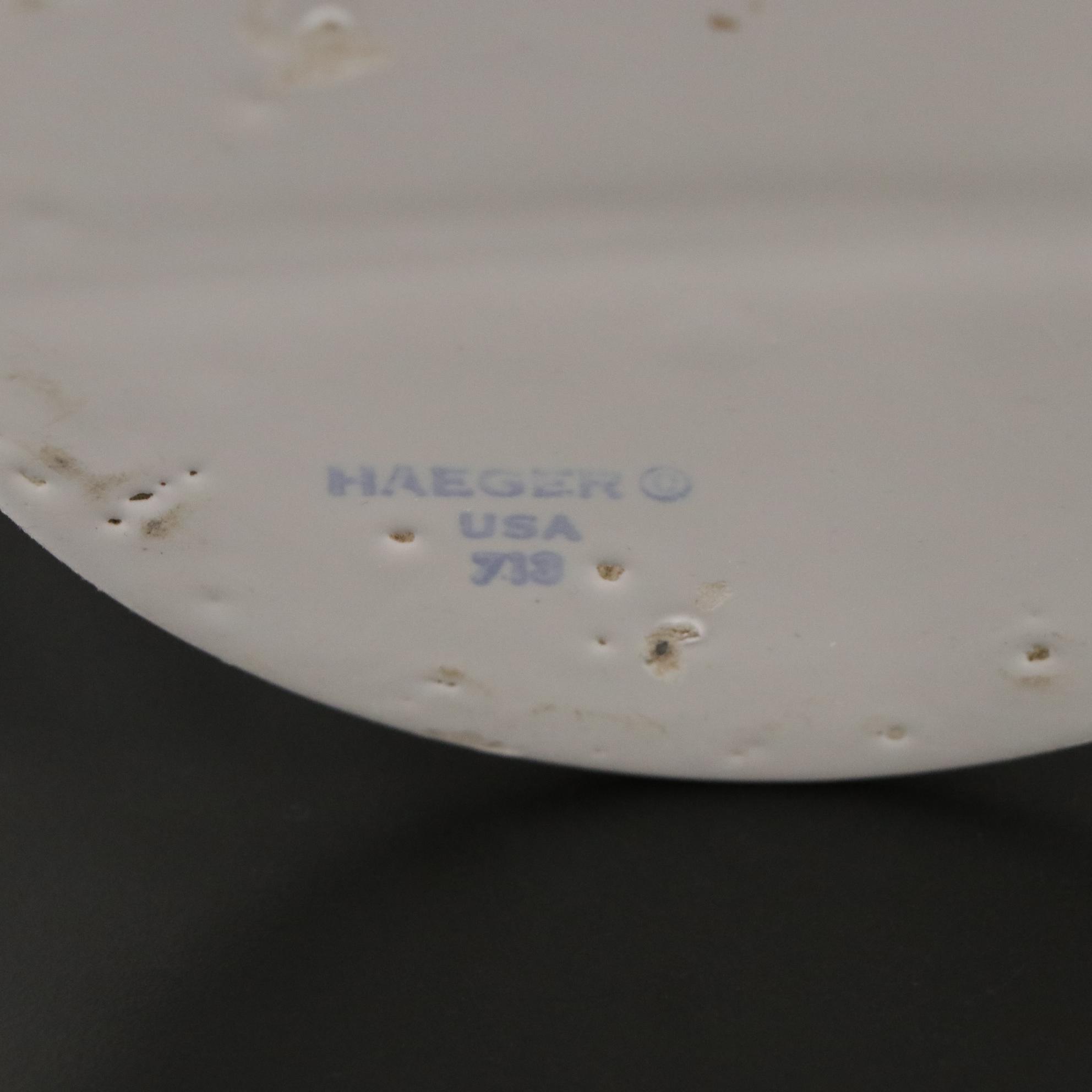 Haeger Porcelain Pedestal Planter with Limoges Basket Handled Creamer and Sugar