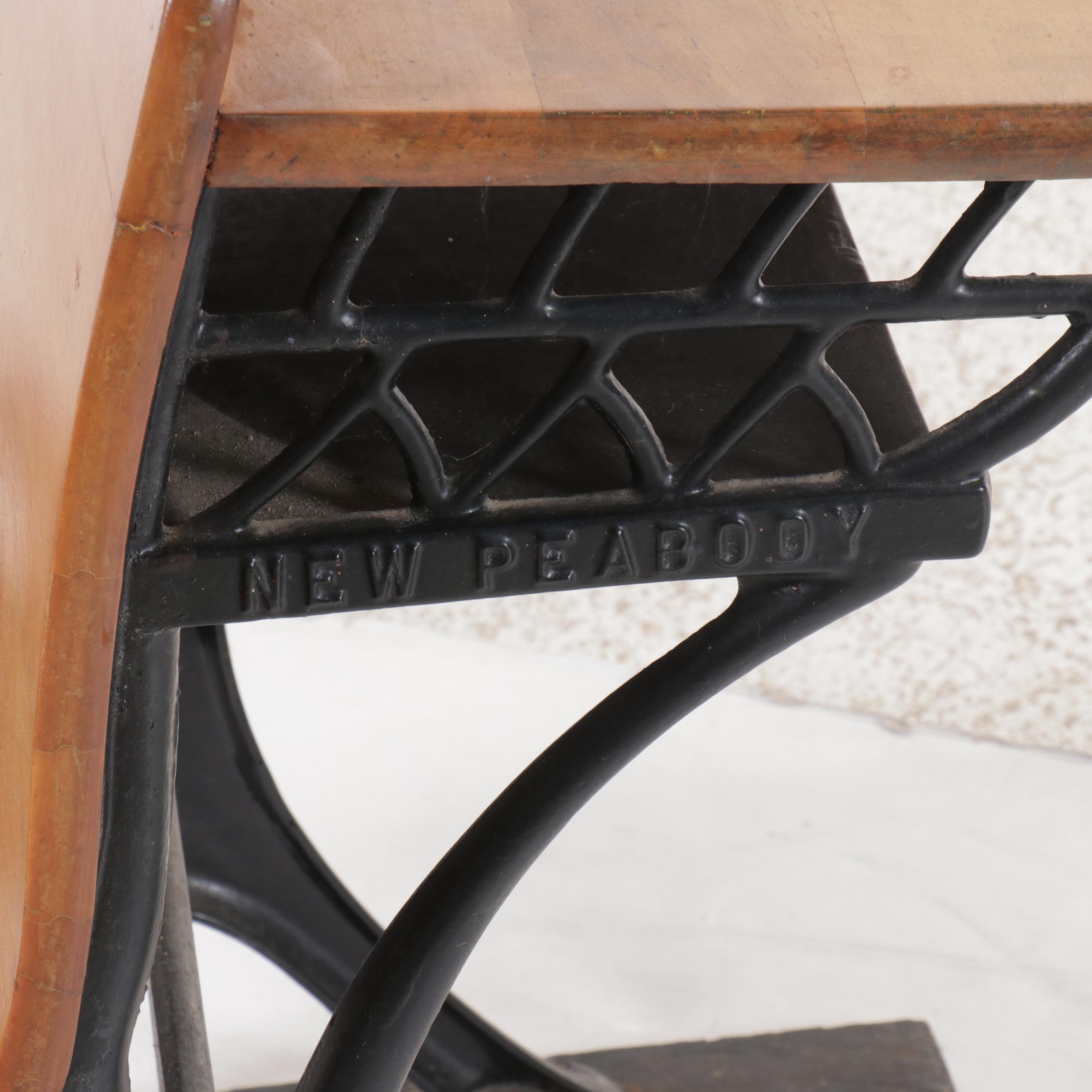 New Peabody Cast Iron and Wood School Desk, 20th Century
