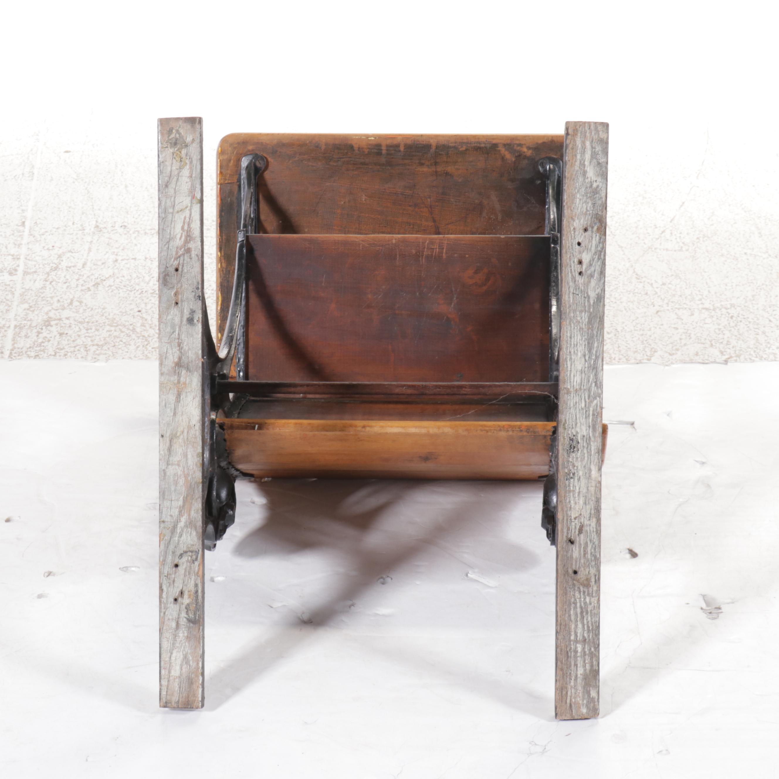 New Peabody Cast Iron and Wood School Desk, 20th Century