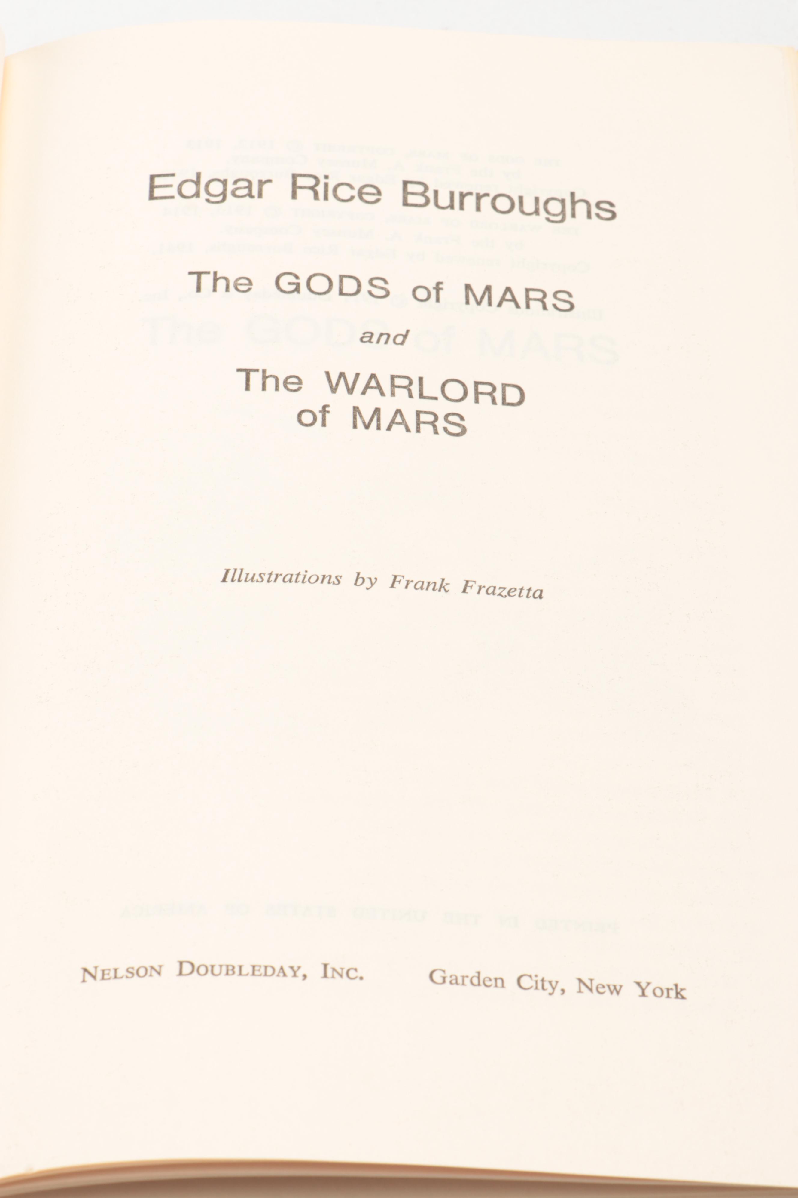Book Club Edition "A Princess of Mars" and More Books by Edgar Rice Burroughs