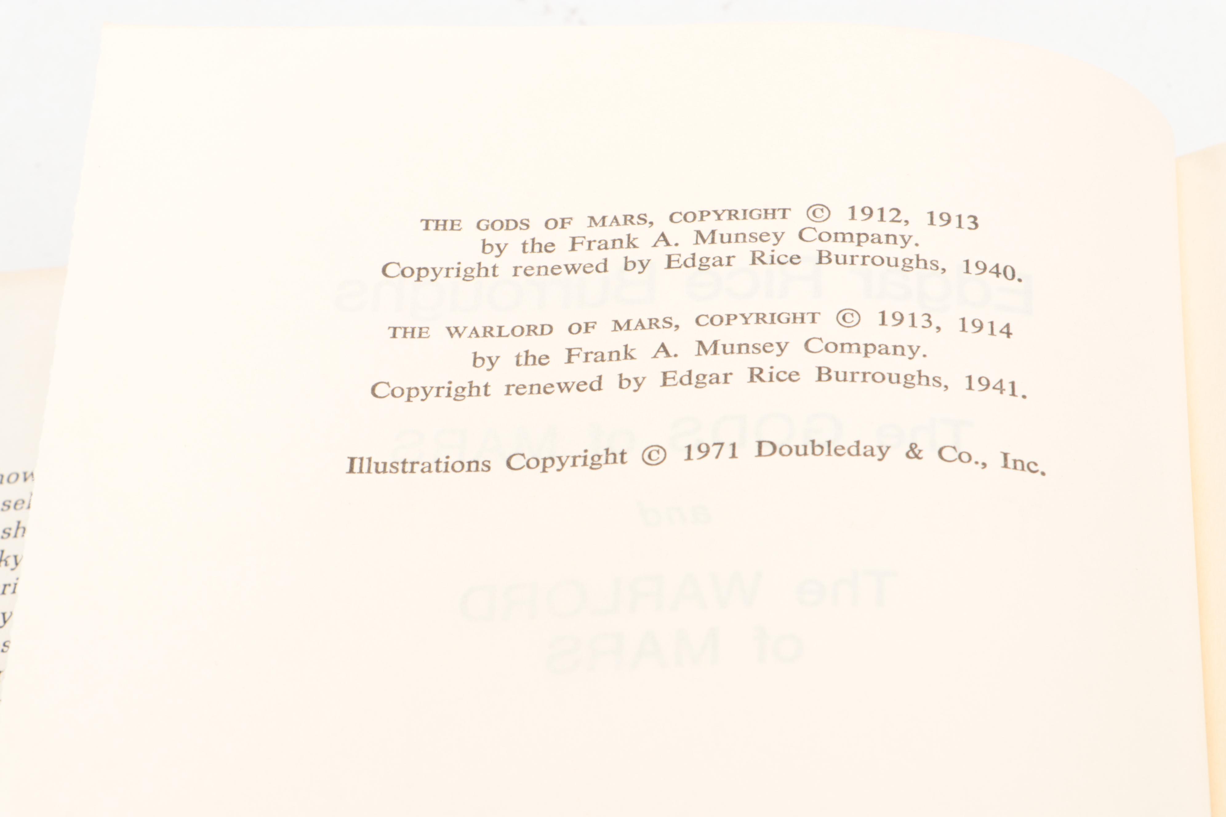 Book Club Edition "A Princess of Mars" and More Books by Edgar Rice Burroughs