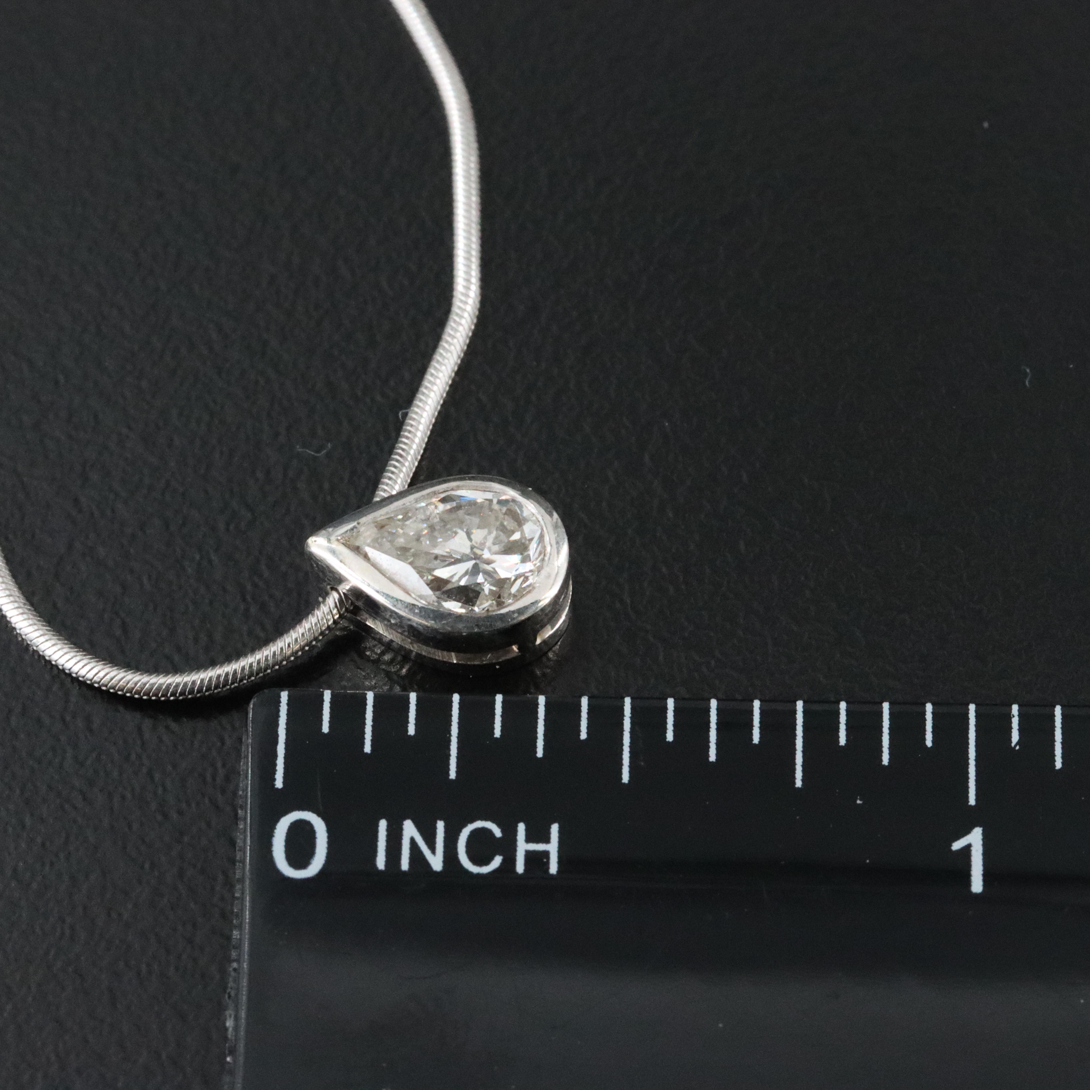 14K 1.18 CT Diamond Solitaire Pendant Necklace