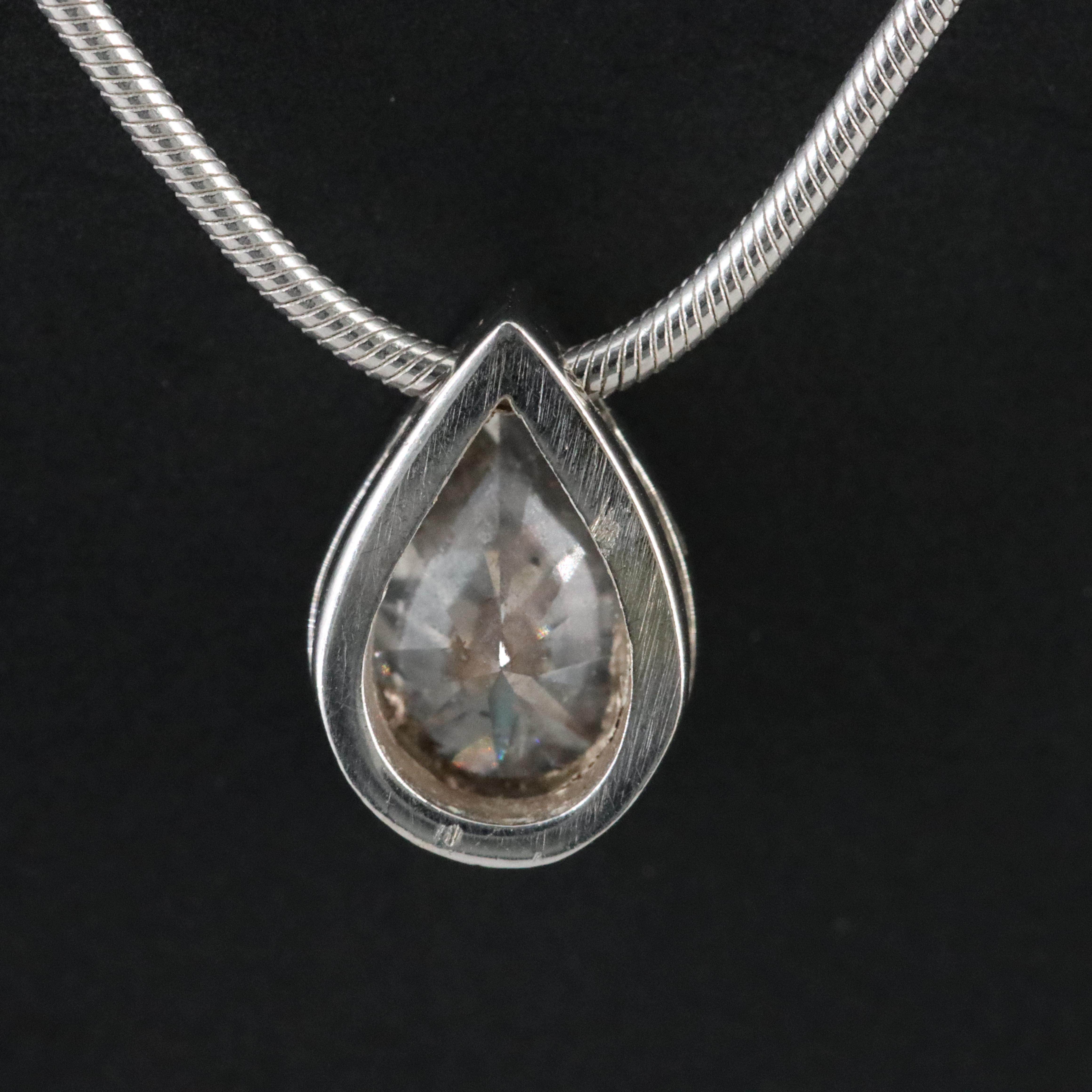 14K 1.18 CT Diamond Solitaire Pendant Necklace