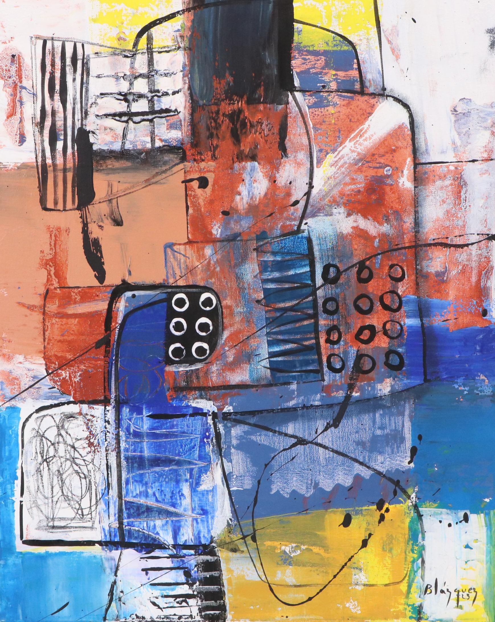 Michel Blázquez Acrylic Painting "Untitled," 2025