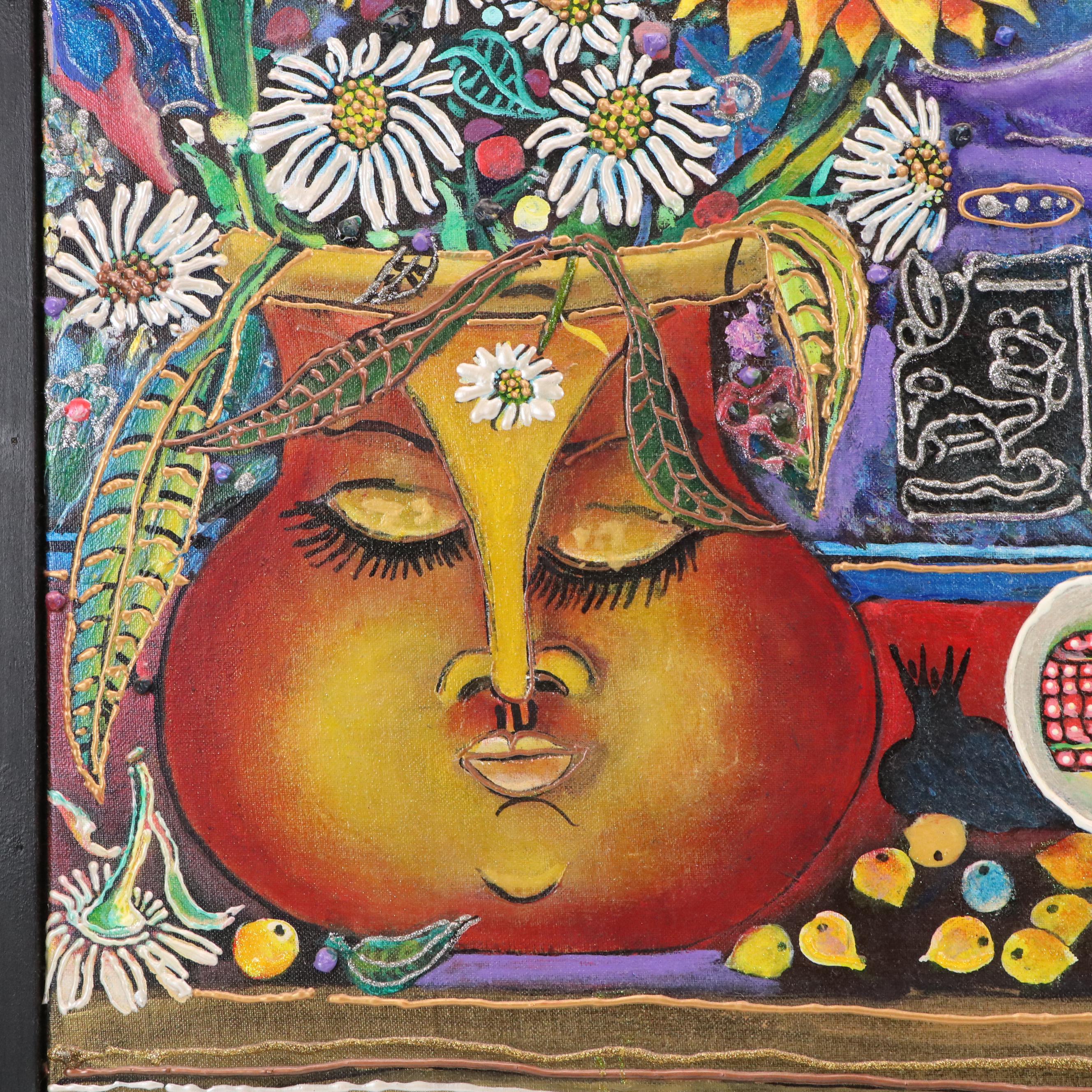 Chubasco Surrealist Mixed Media Painting, 2009