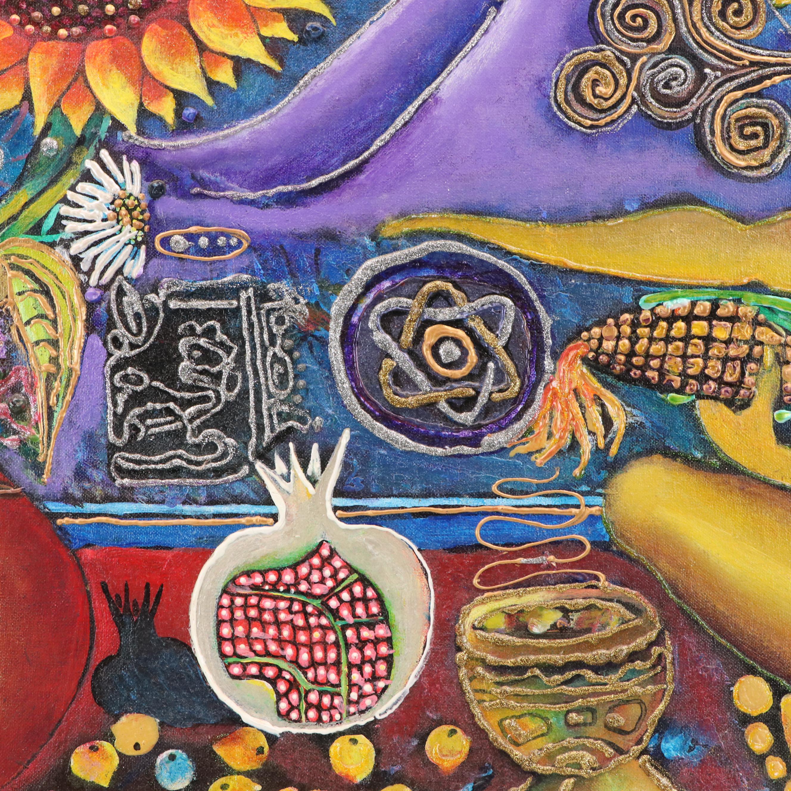 Chubasco Surrealist Mixed Media Painting, 2009