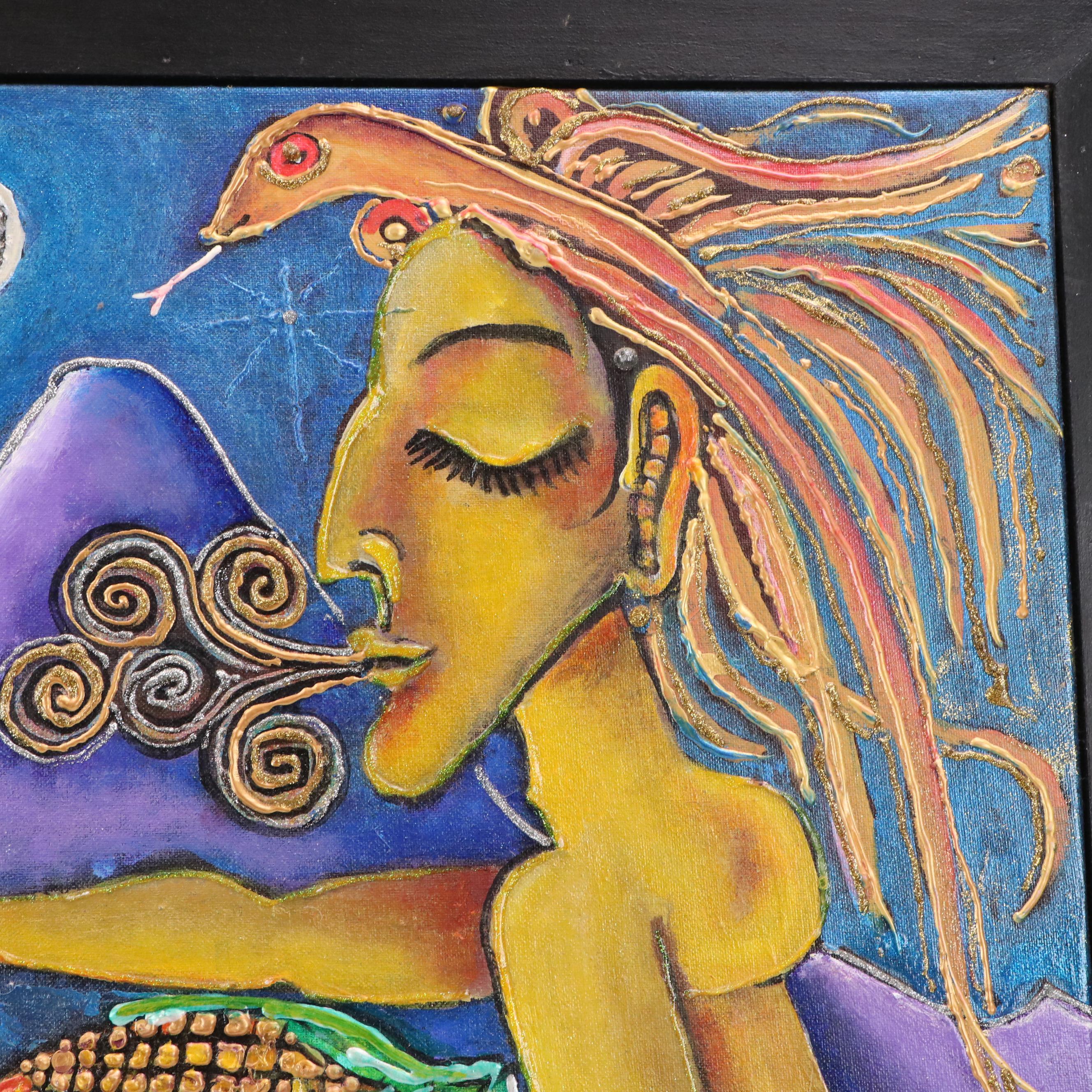 Chubasco Surrealist Mixed Media Painting, 2009